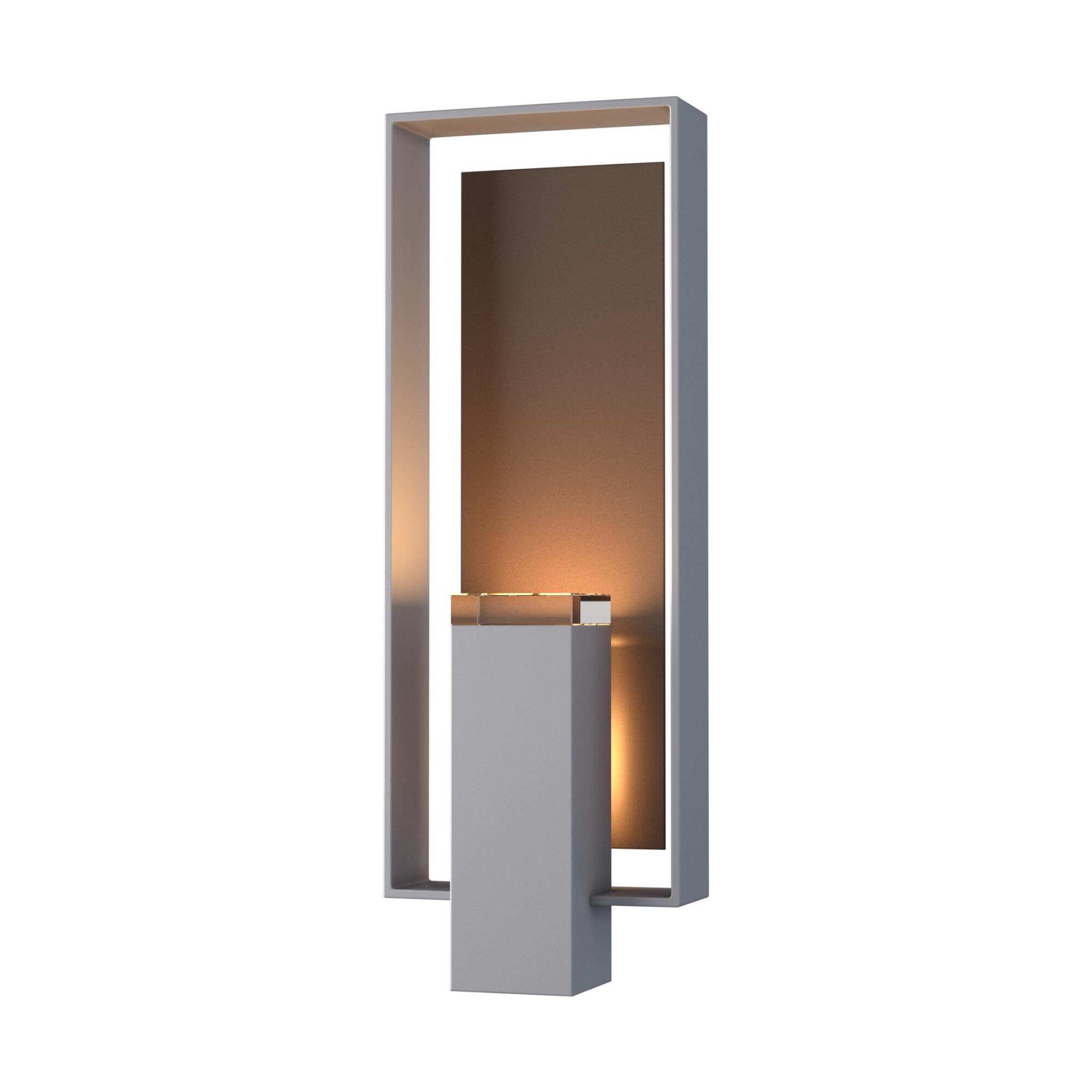 Shown in Coastal Burnished Steel finish and Clear  glass and Coastal Bronze accent