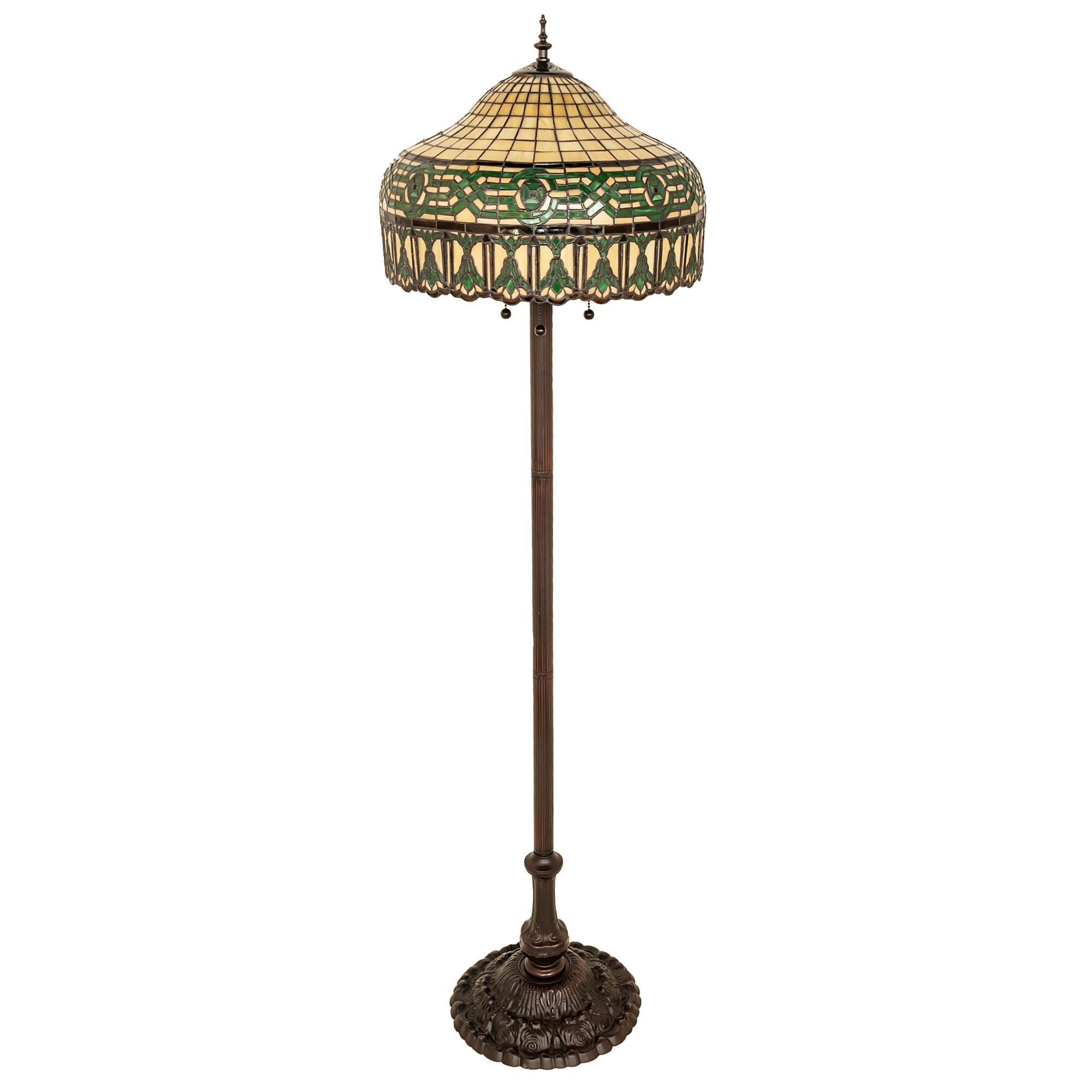 Shown in Mahogany Bronze finish and Sunflower;Green;Beige glass