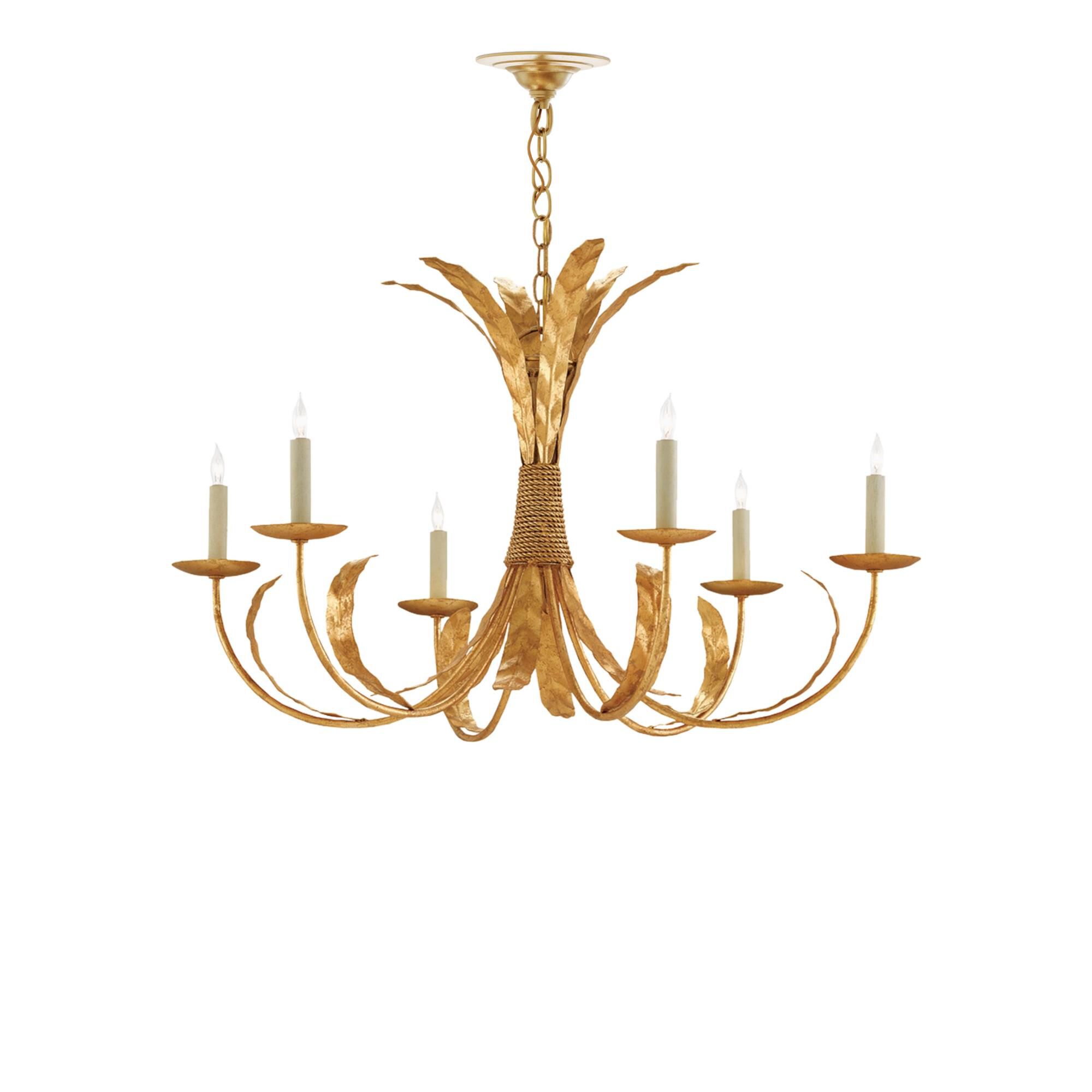 Bette 33 Inch 6 Light Chandelier by Currey and Company