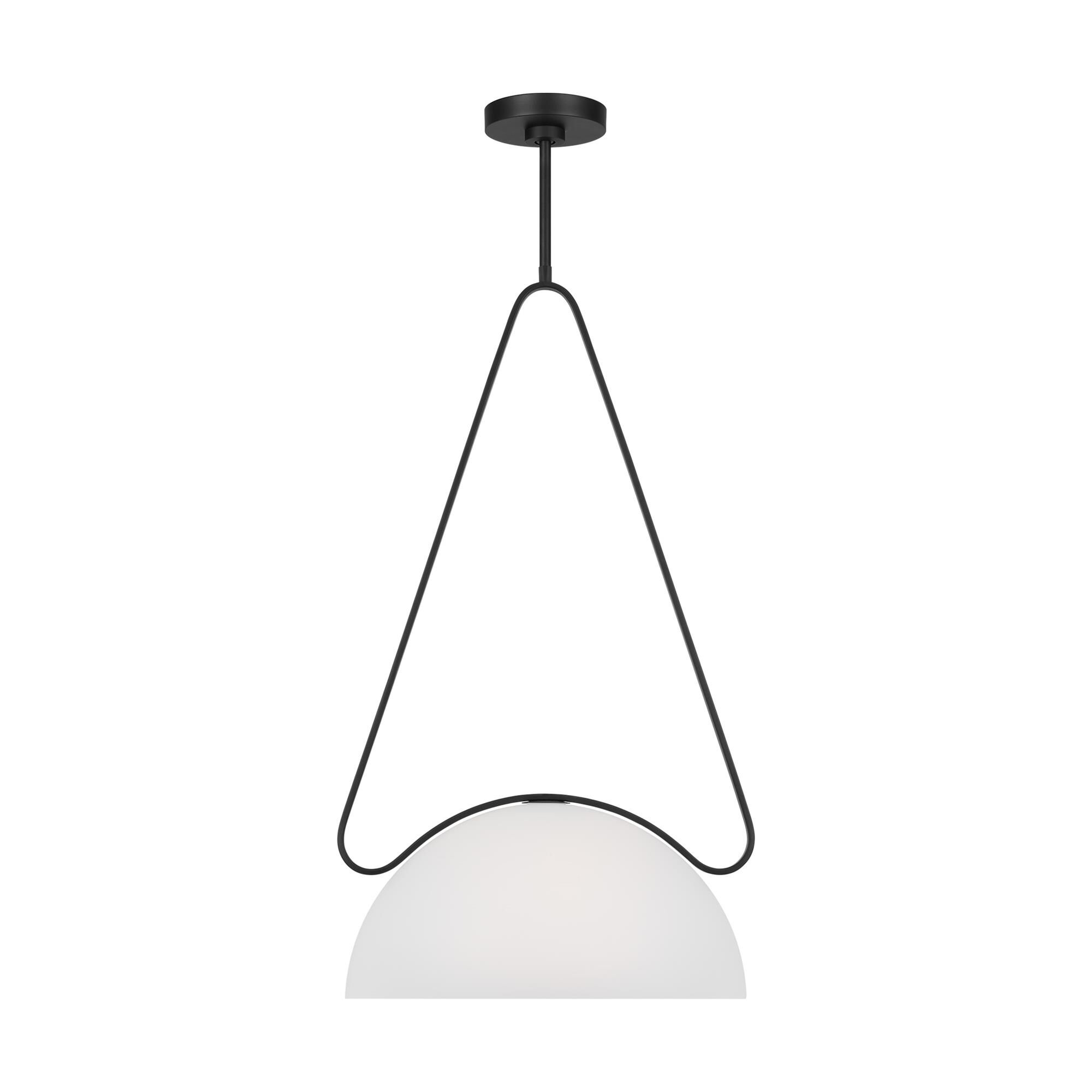 Shown in Midnight Black finish and White Opal Etched Cased glass