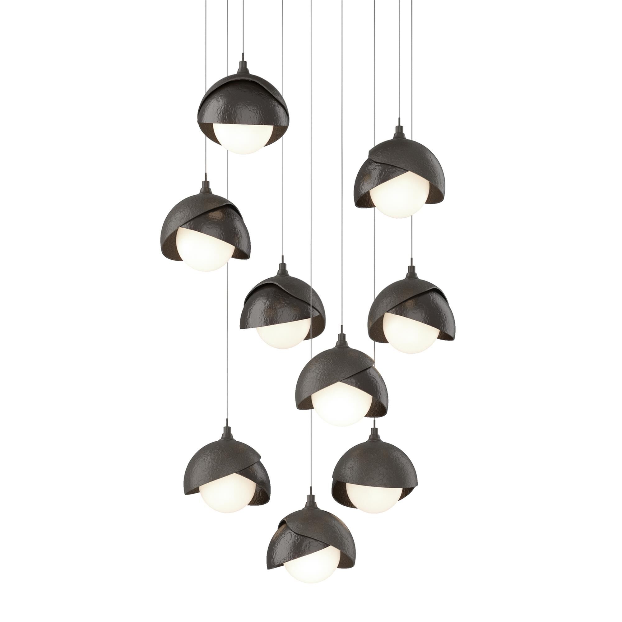 Shown in Dark Smoke finish and Opal glass and Oil Rubbed Bronze accent