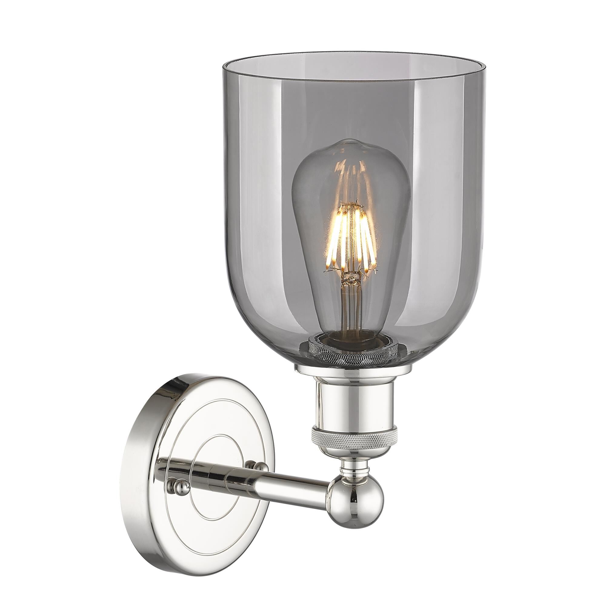Shown in Polished Nickel finish and Light Smoke glass