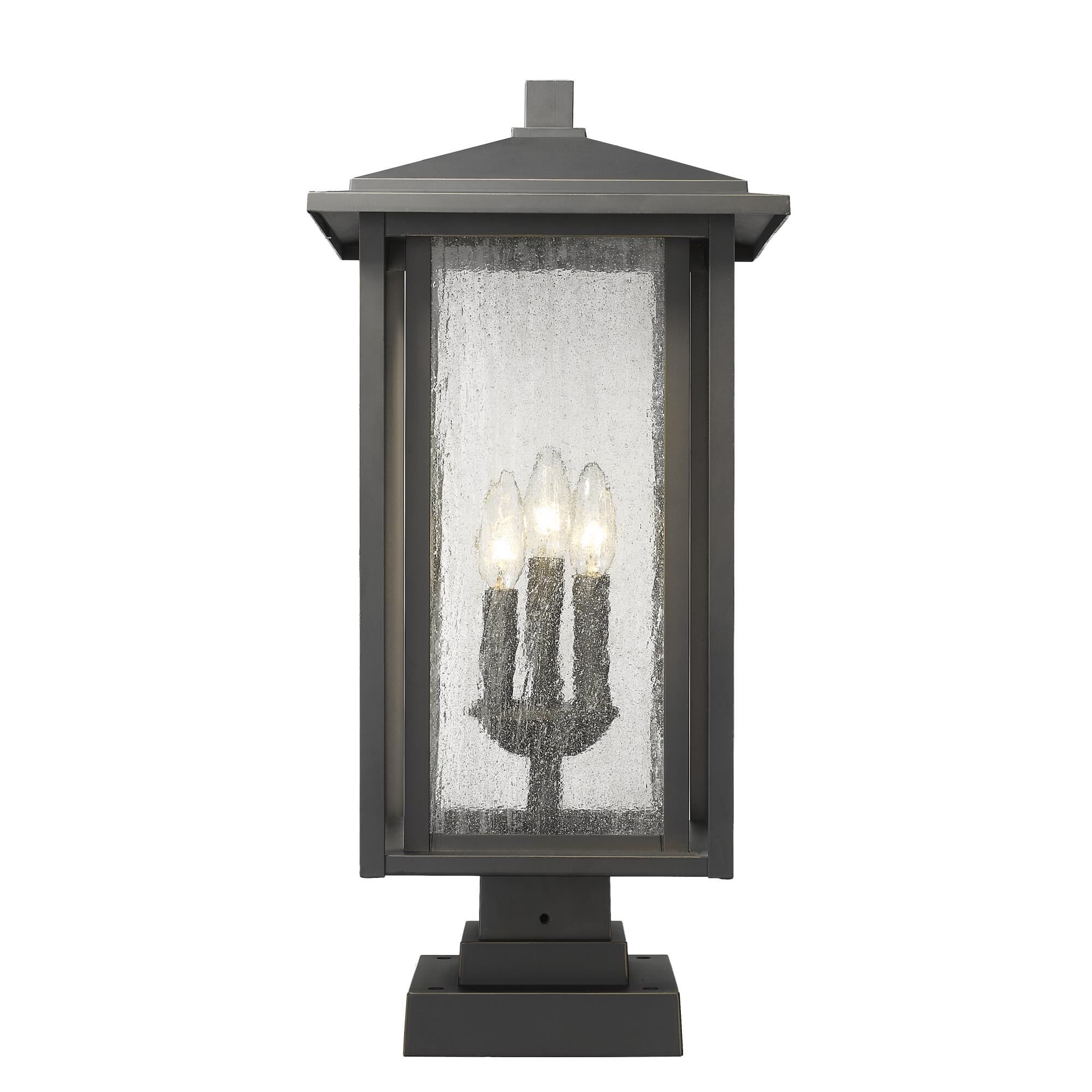 Aspen 23 Inch Tall 3 Light Outdoor Pier Lamp by Z-Lite