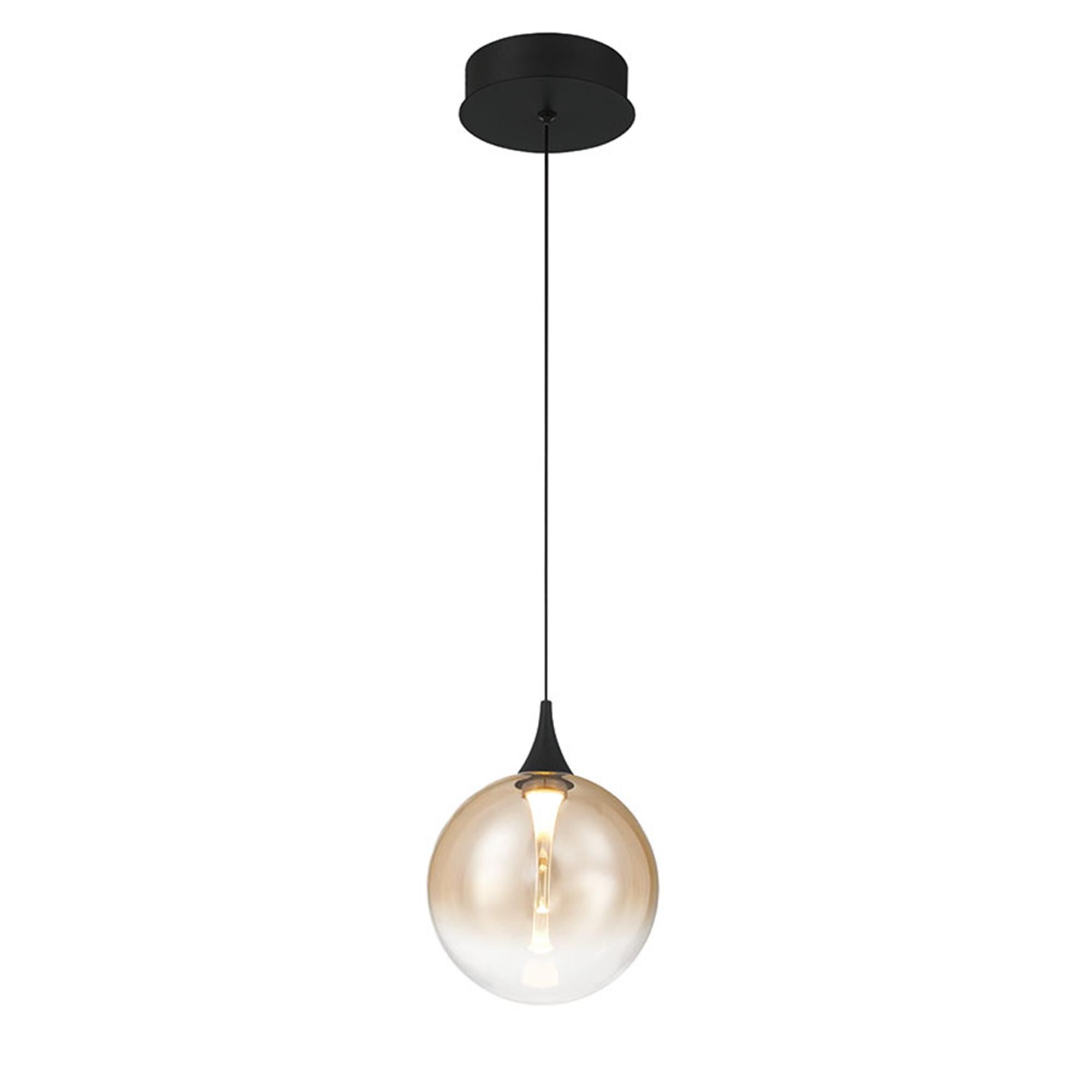 Shown in Matte Black finish and Amber glass