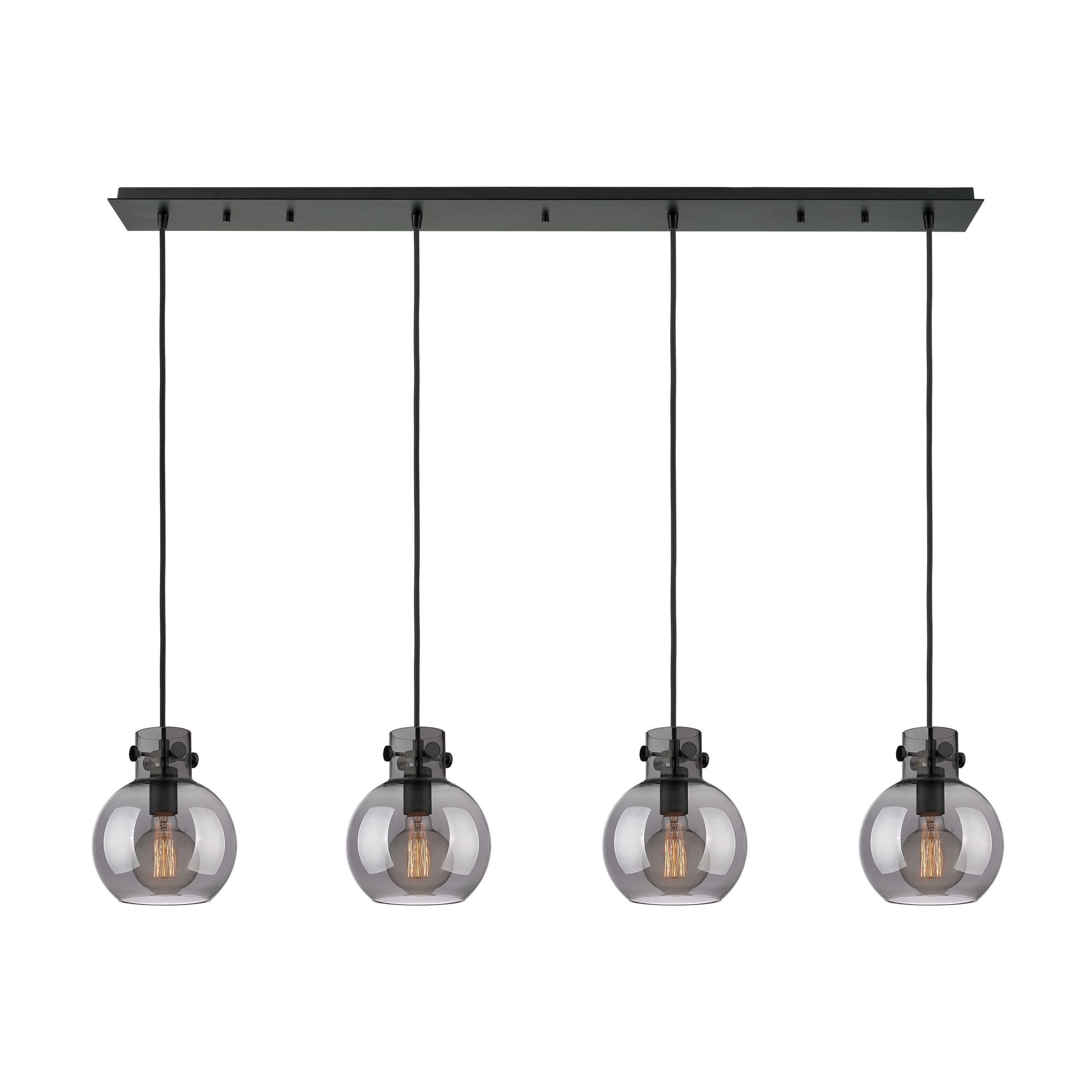 Shown in Matte Black finish and Light Smoke glass and Light Smoke Glass shade