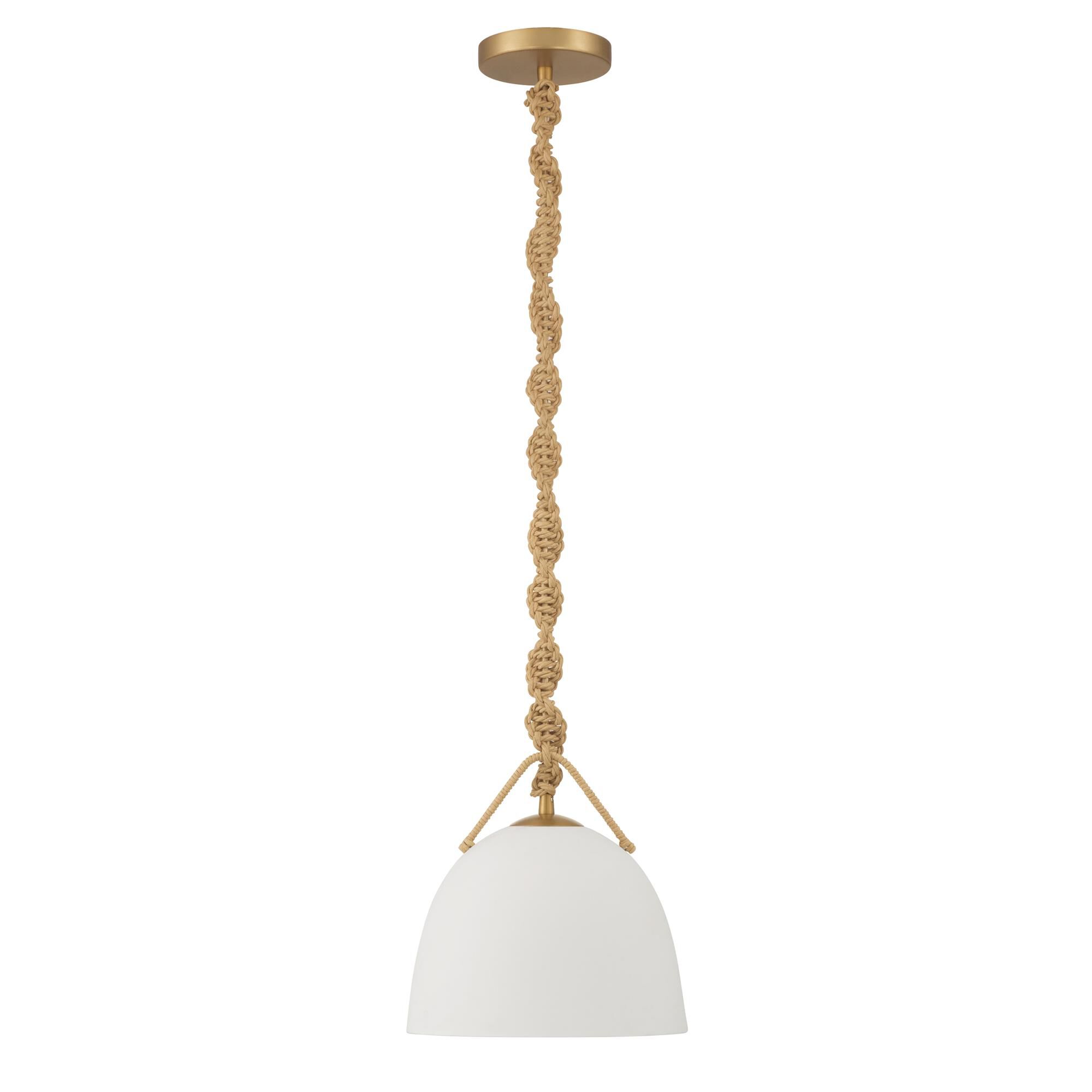 Shown in Legacy Brass finish and White shade