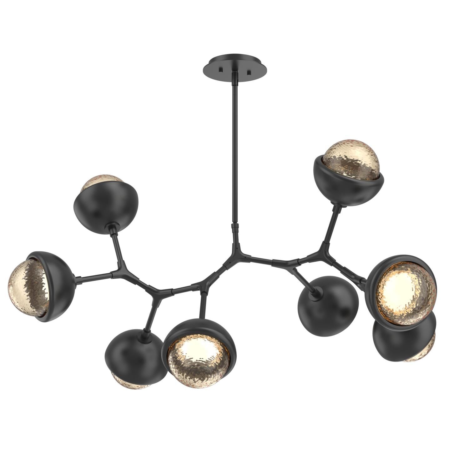 Shown in Matte Black finish and Amber glass and Metal Shade Matching Finish accent