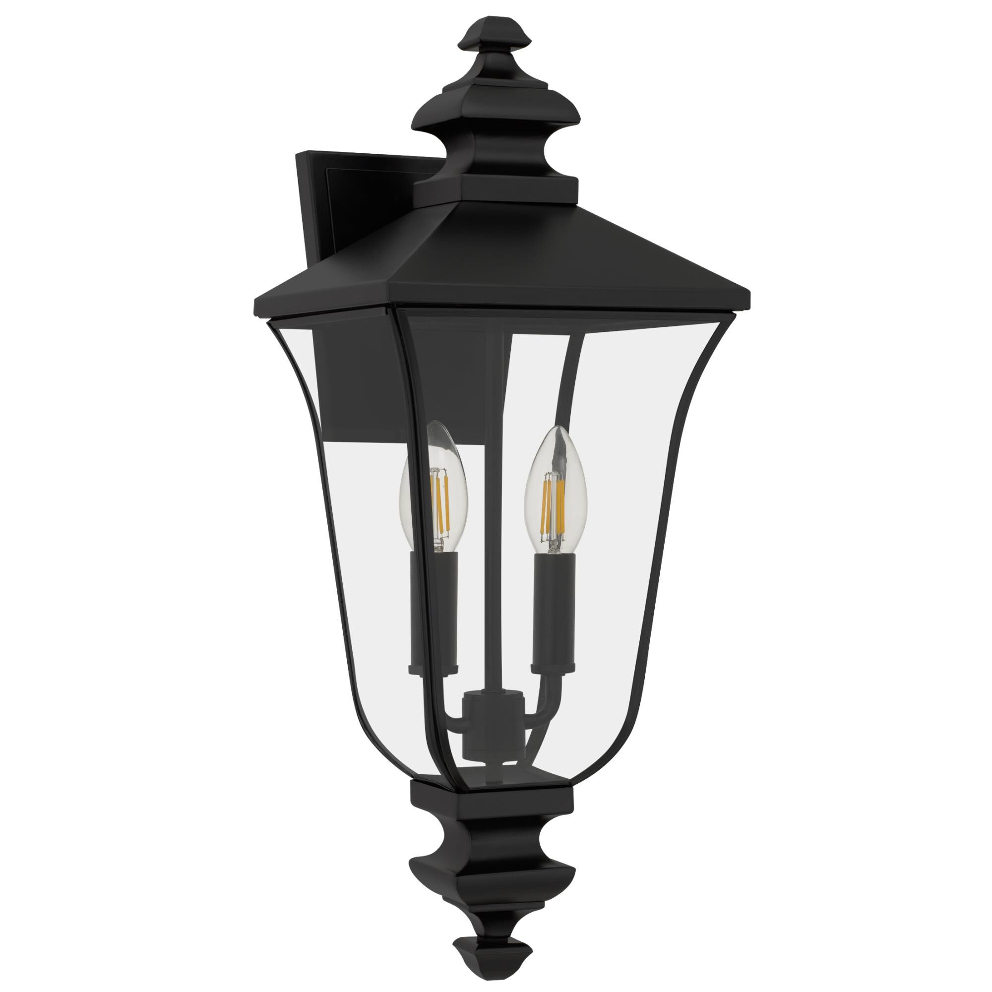 Shown in Matte Black finish and Clear  Glass shade