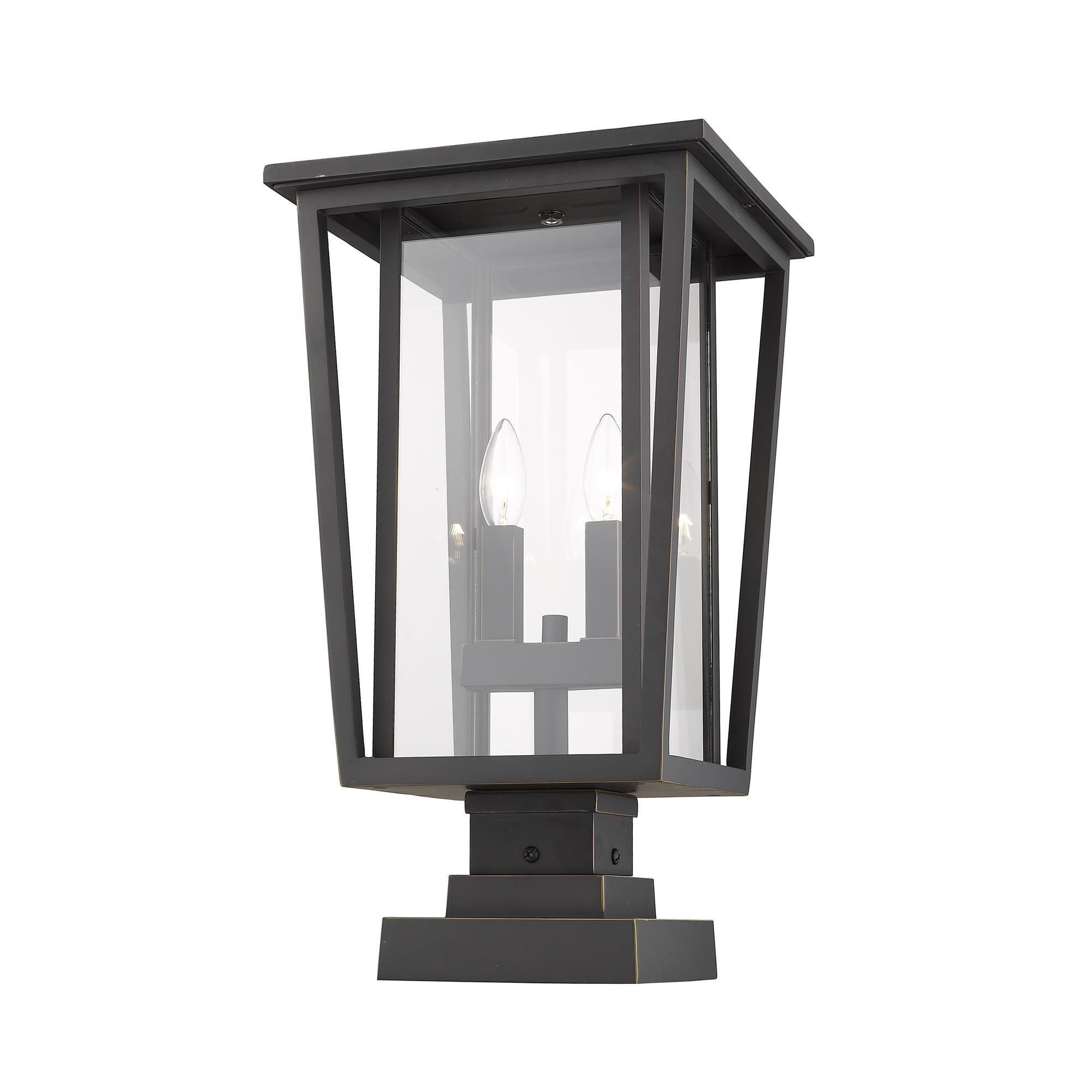 Shown in Oil Rubbed Bronze finish and Glass shade