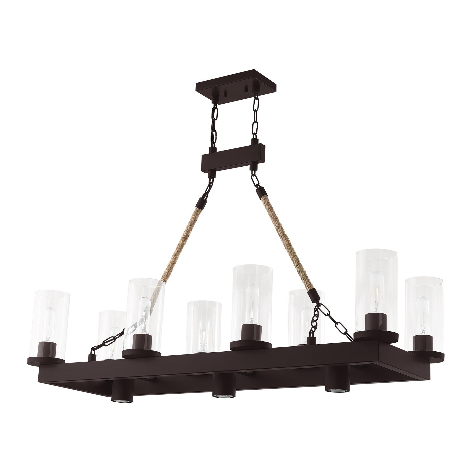 Shown in Bronze finish and Clear glass