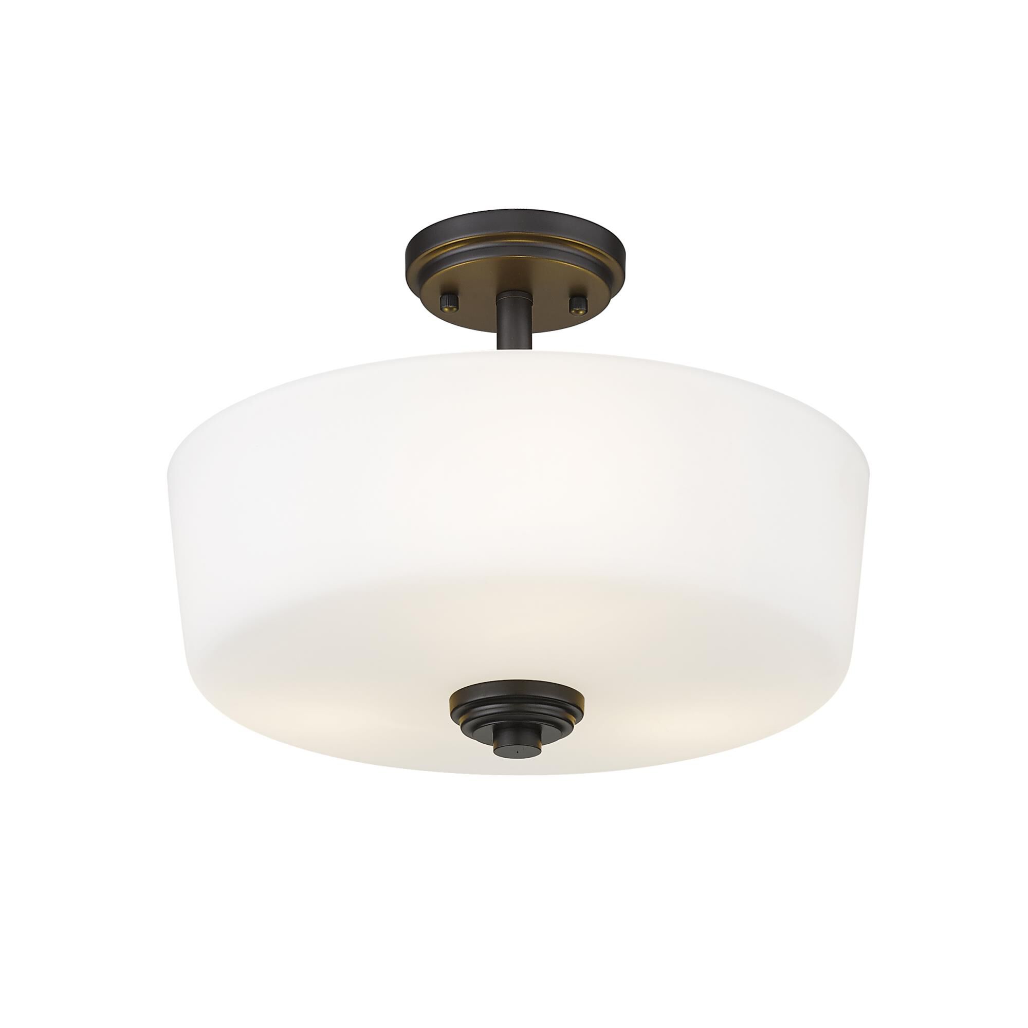 Shown in Bronze finish and Glass shade