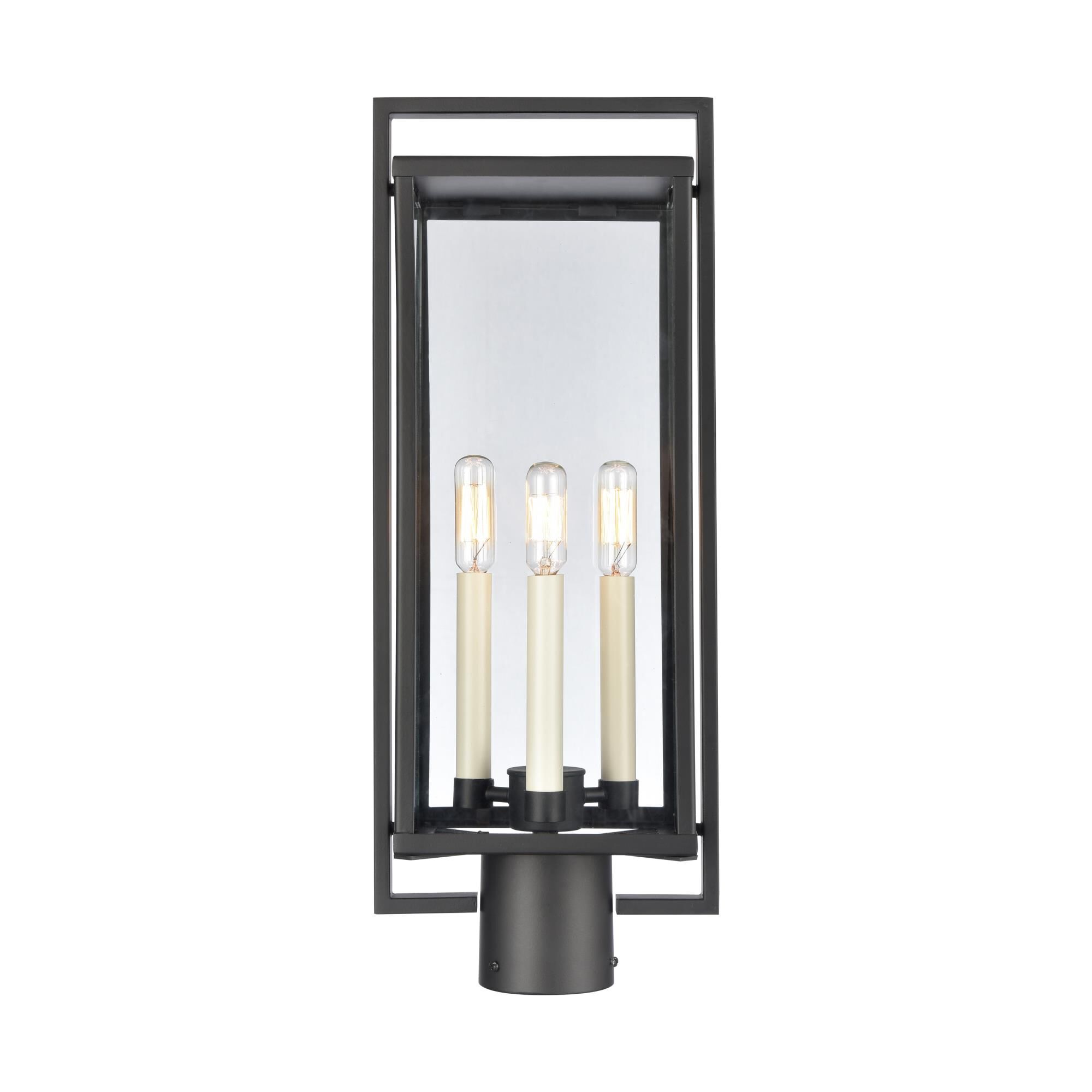 Shown in Matte Black finish and Clear  Shade glass and Clear Glass shade