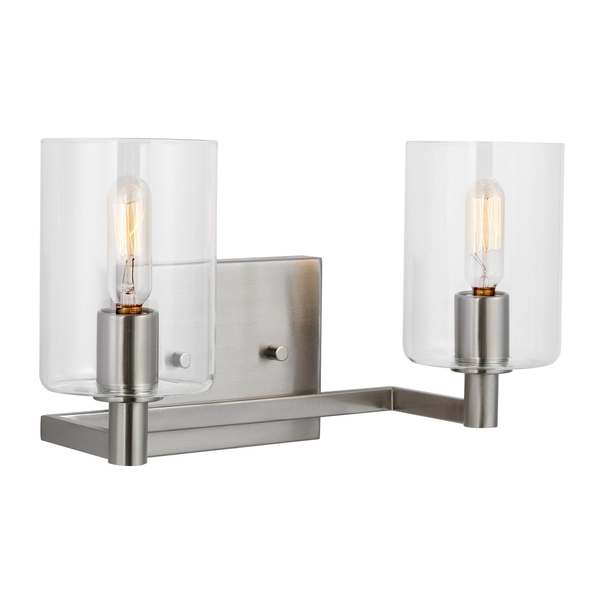 Shown in Brushed Nickel Silver finish and Clear glass and Clear Glass s shade