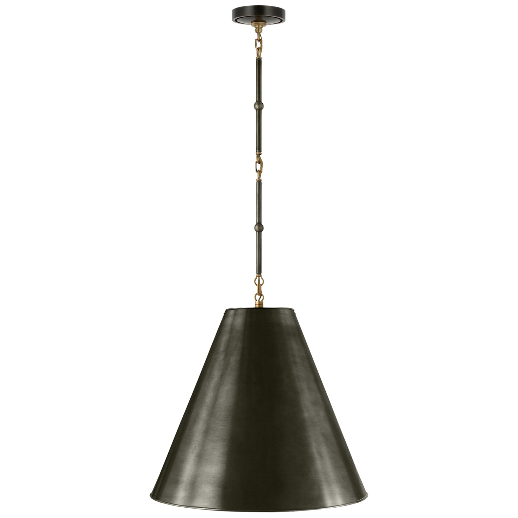 Shown in Bronze With Antique Brass finish and Bronze shade
