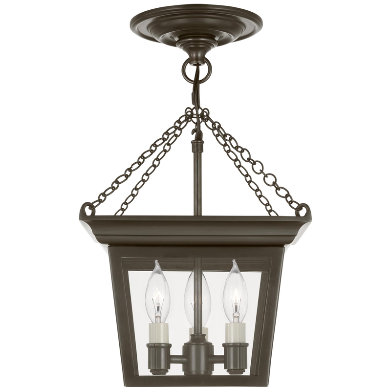 Chapman & Myers Cornice 9 Inch 3 Light Semi Flush Mount by Visual Comfort Signature Collection