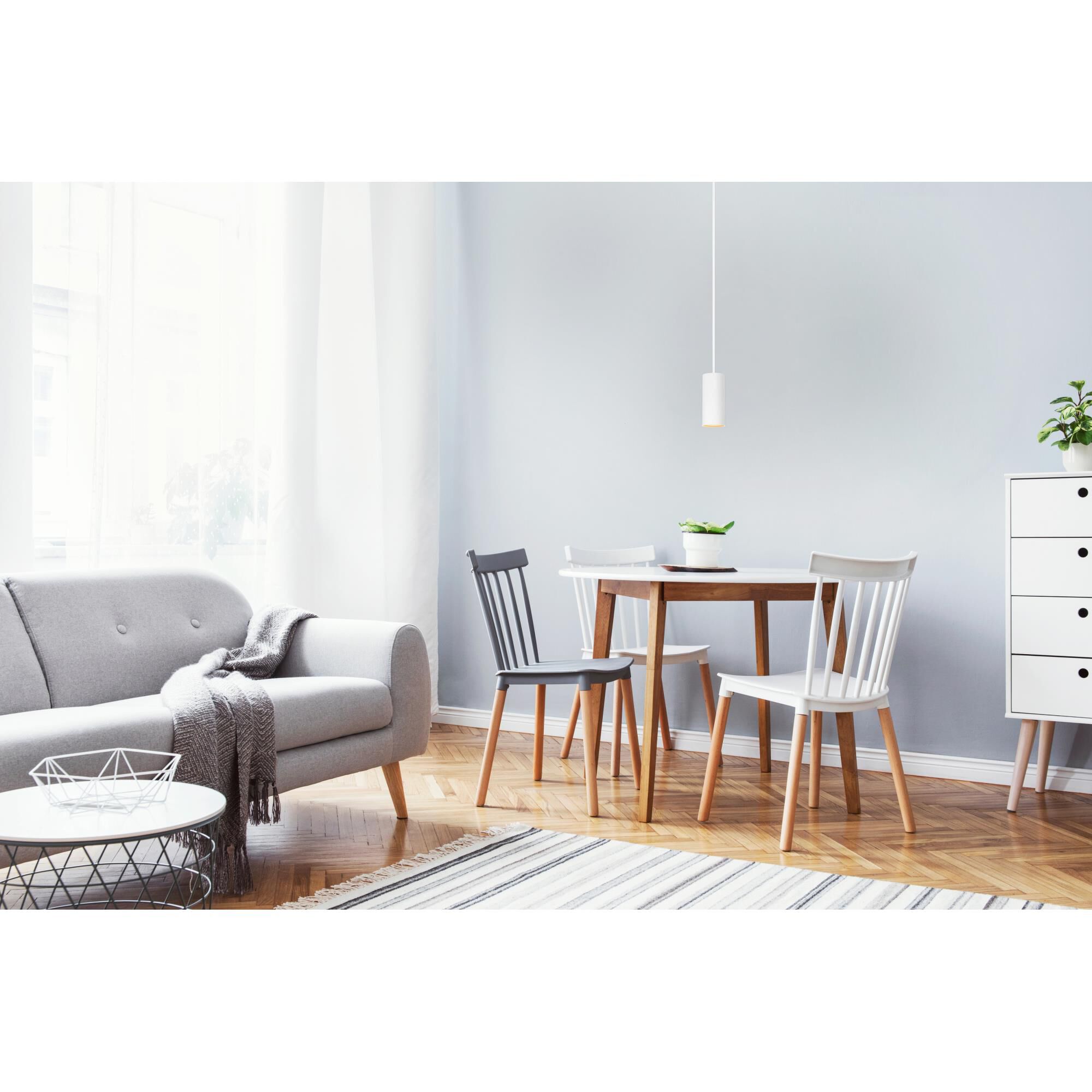 Shown in Matte White finish and Matte White Metal shade