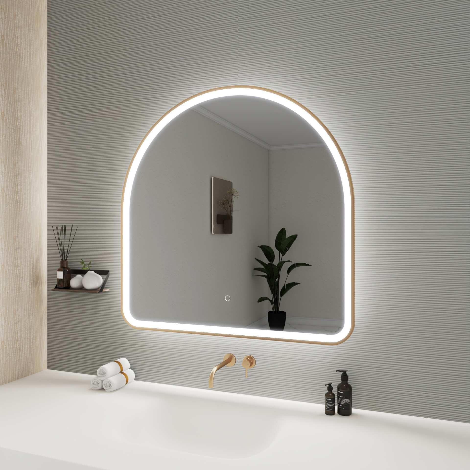Harmoni 36 Inch Arched LED Lighted Mirror by Elegant Decor