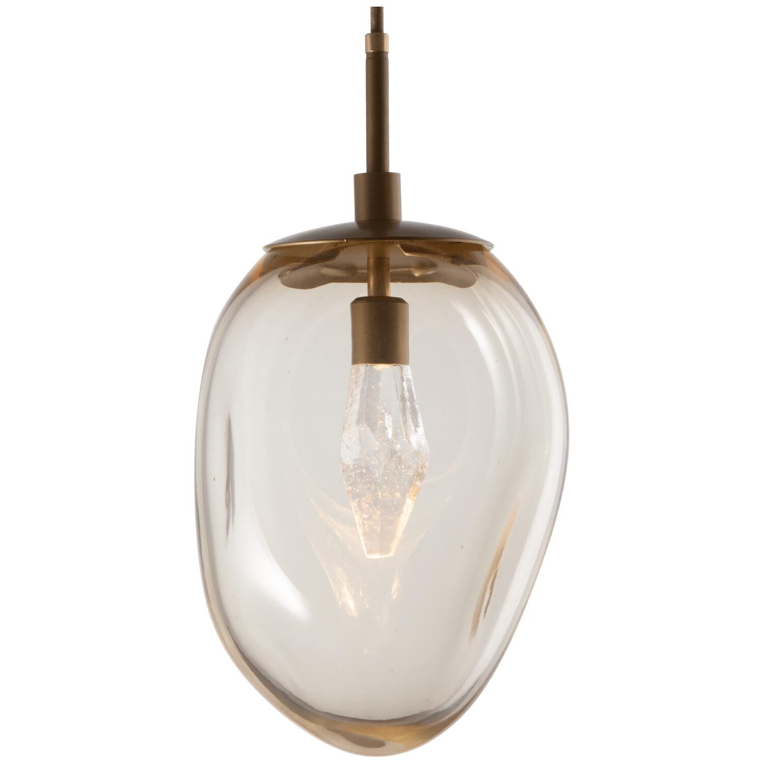 Shown in Gilded Brass finish and Geo Inner Amber Outer glass