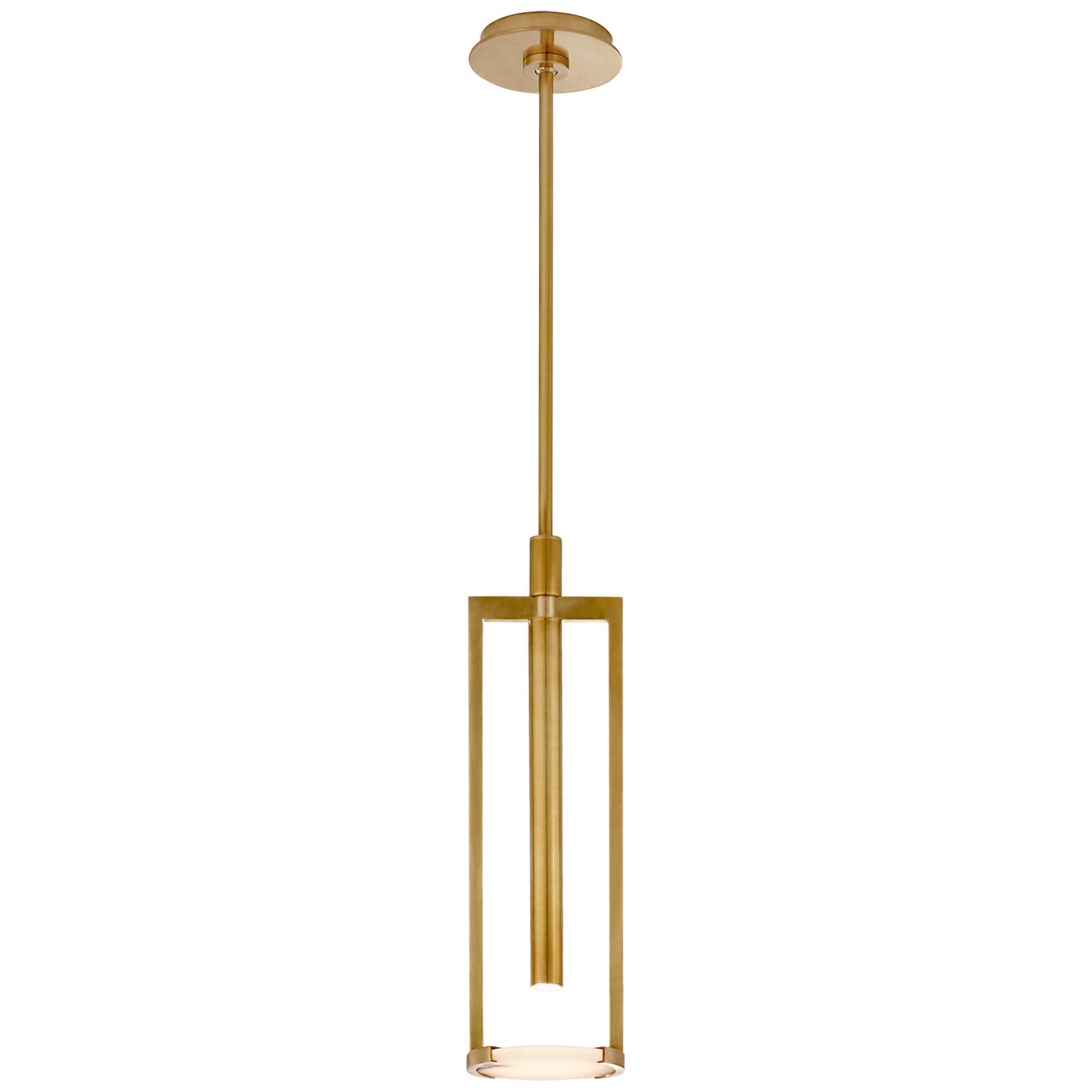 Shown in Antique-Burnished Brass finish and Alabaster glass