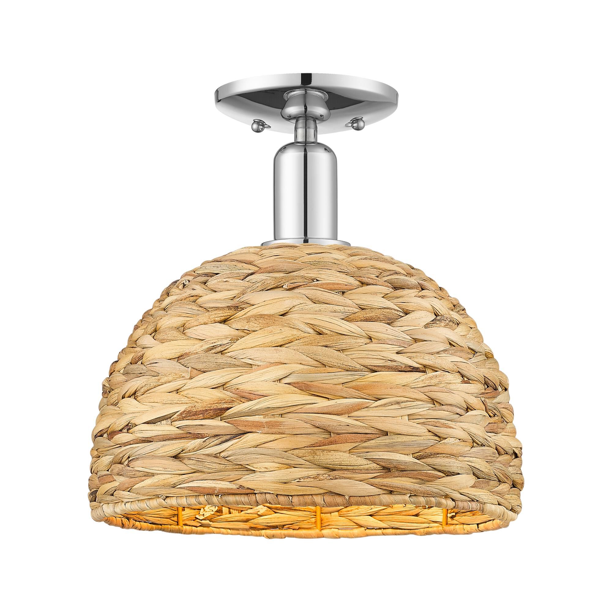 Bruno Marashlian Woven Rattan 12 Inch Semi Flush Mount by Innovations Lighting