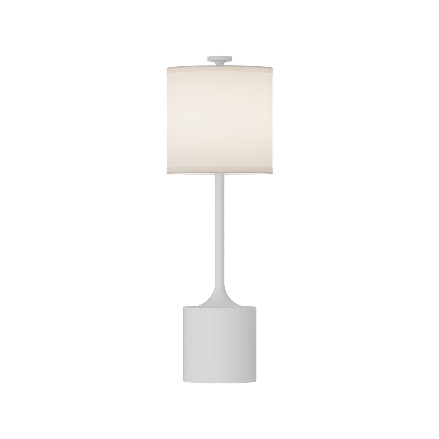 Shown in White finish and Ivory Linen shade