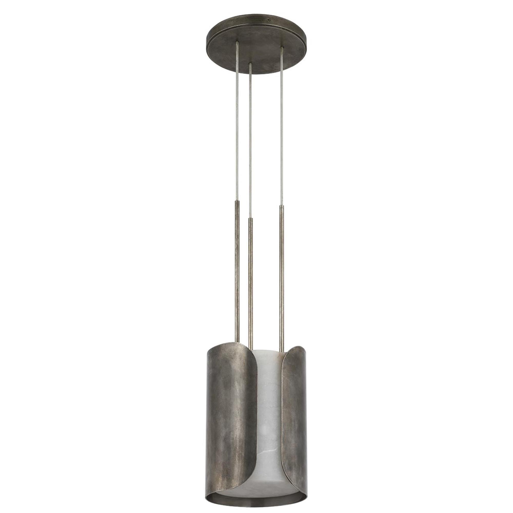 Shown in Mottled Pewter finish and Alabaster shade