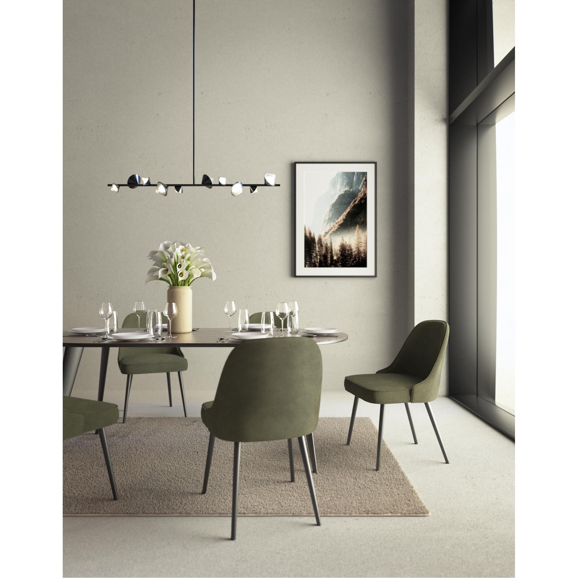 Shown in Black finish and Frosted Acrylic glass