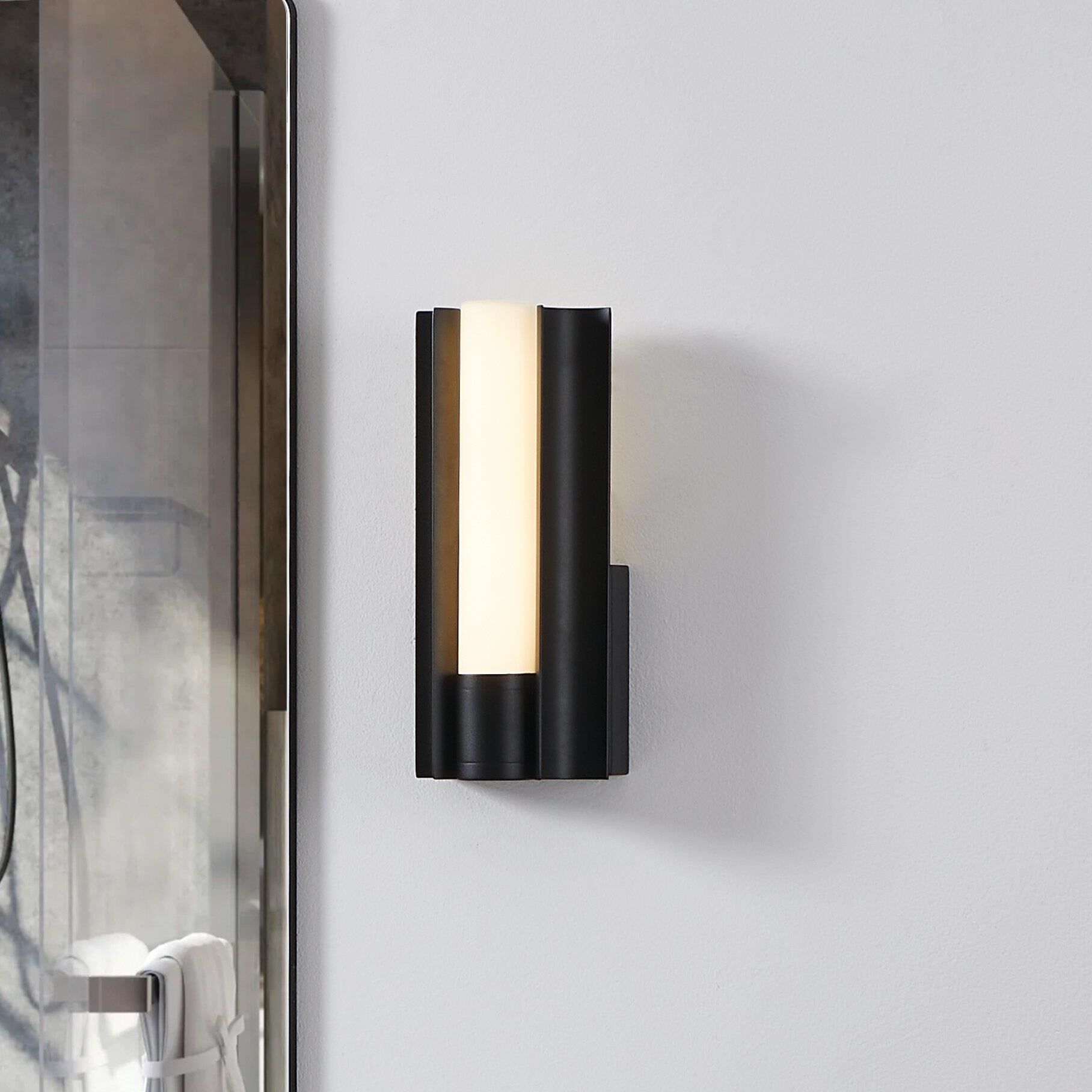 Shown in Textured Black finish and Etched Opal glass