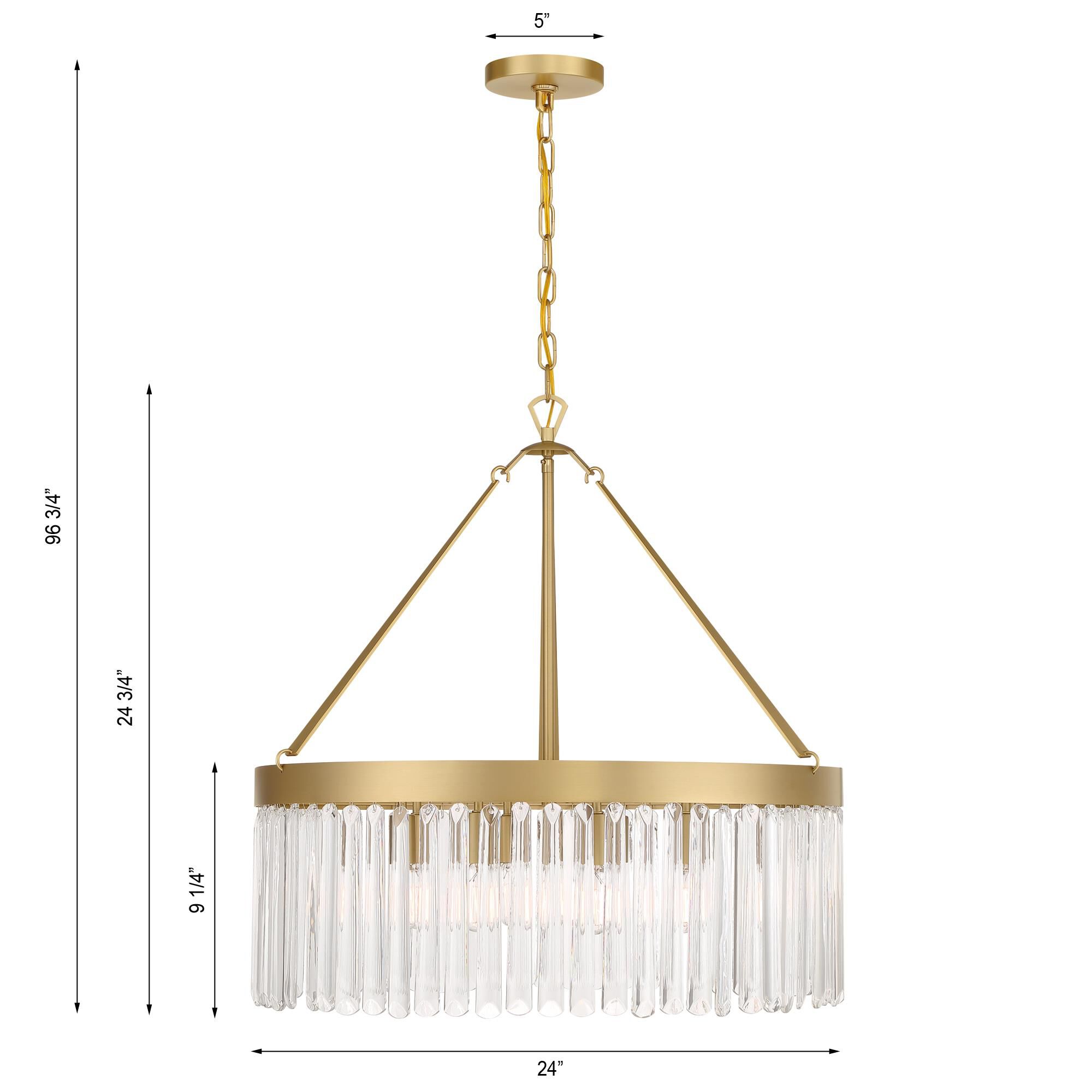 Emory 24 Inch 8 Light Chandelier by Crystorama