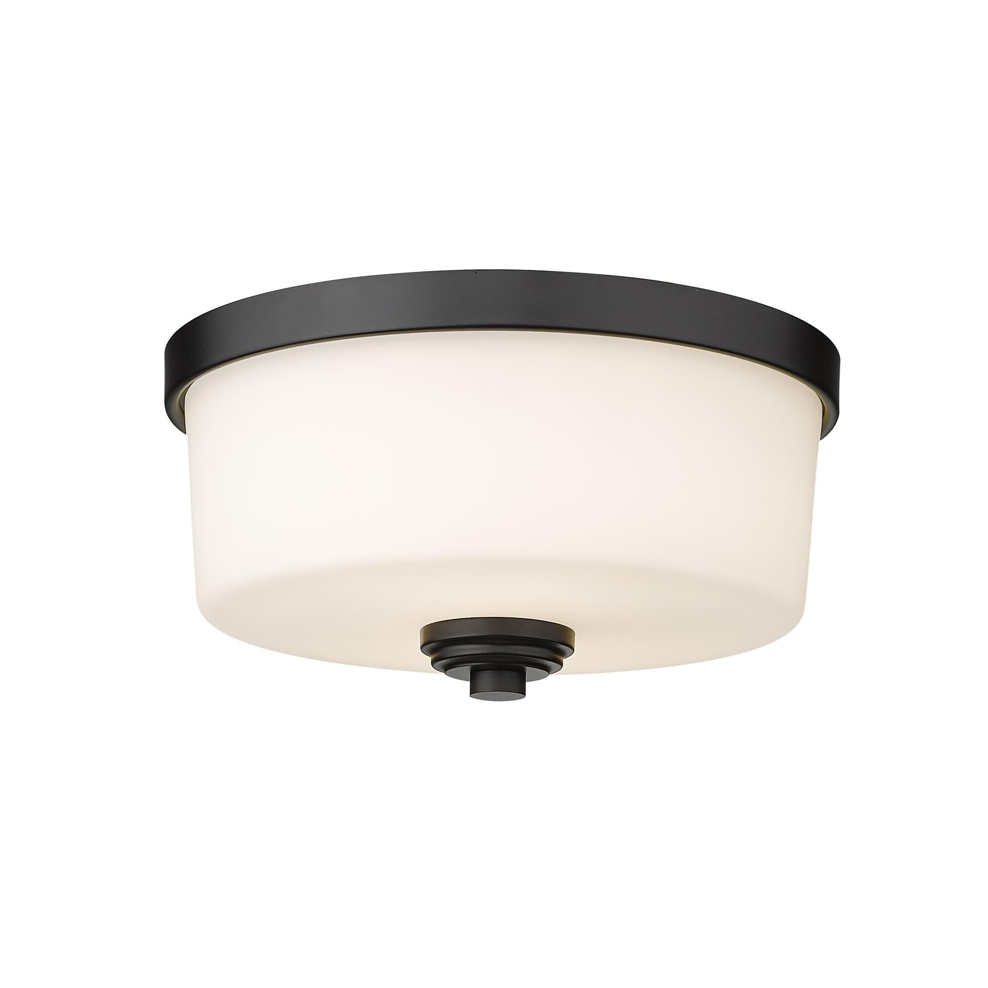 Shown in Matte Black finish and Glass shade