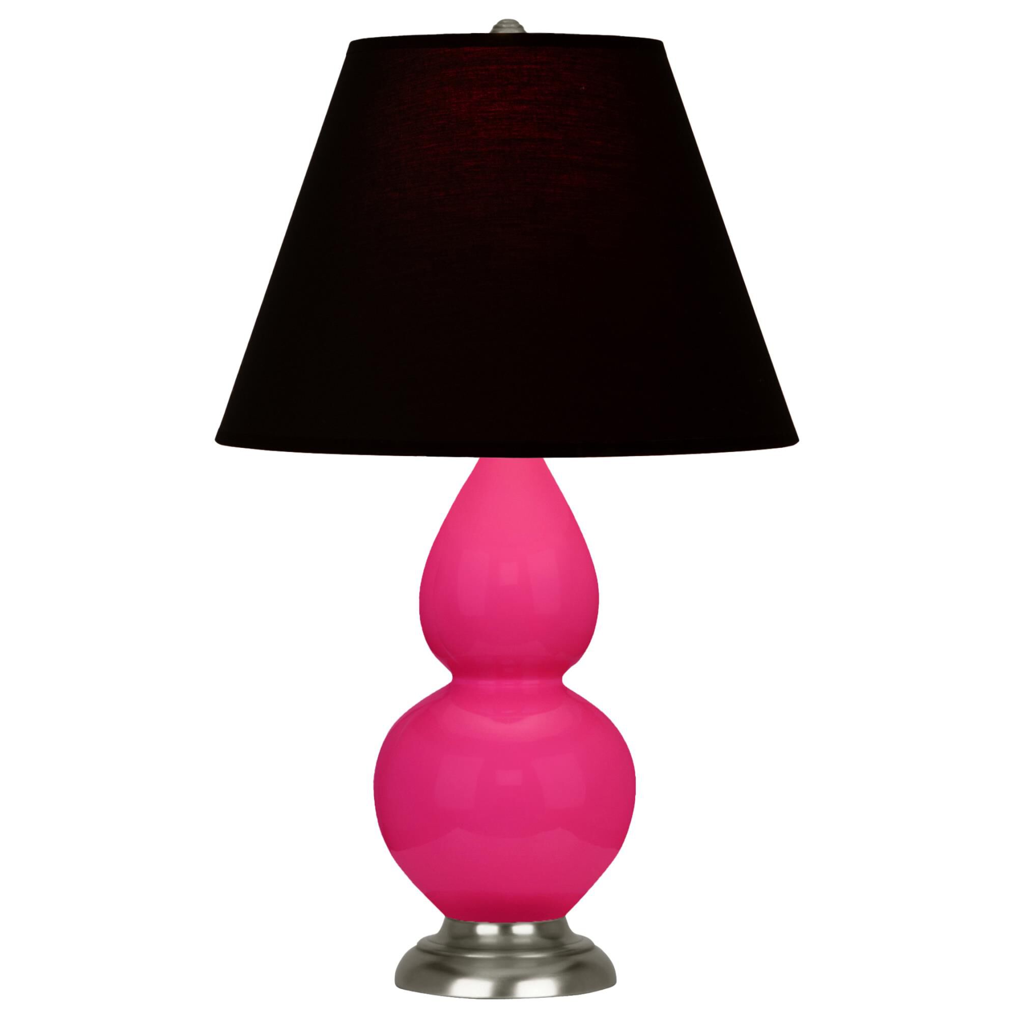 Shown in Razzle Rose finish and Ink Black with Rose Red Lining shade and Antique Silver accent