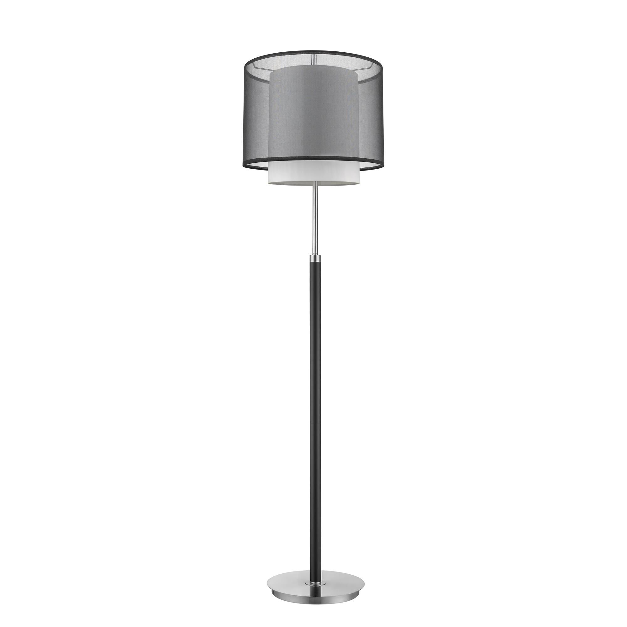 Shown in Espresso/ Brushed Nickel finish and Smoke Gray Shantung glass and Smoke Gray Shantung Two Tier shade
