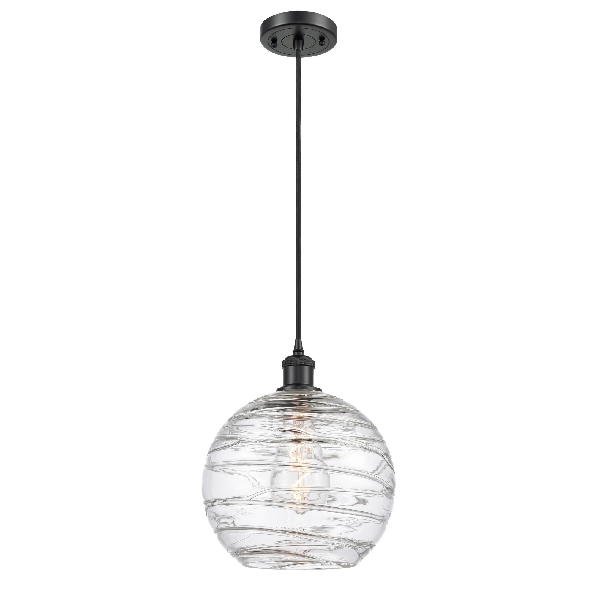 Shown in Matte Black finish and Sphere glass and Glass shade