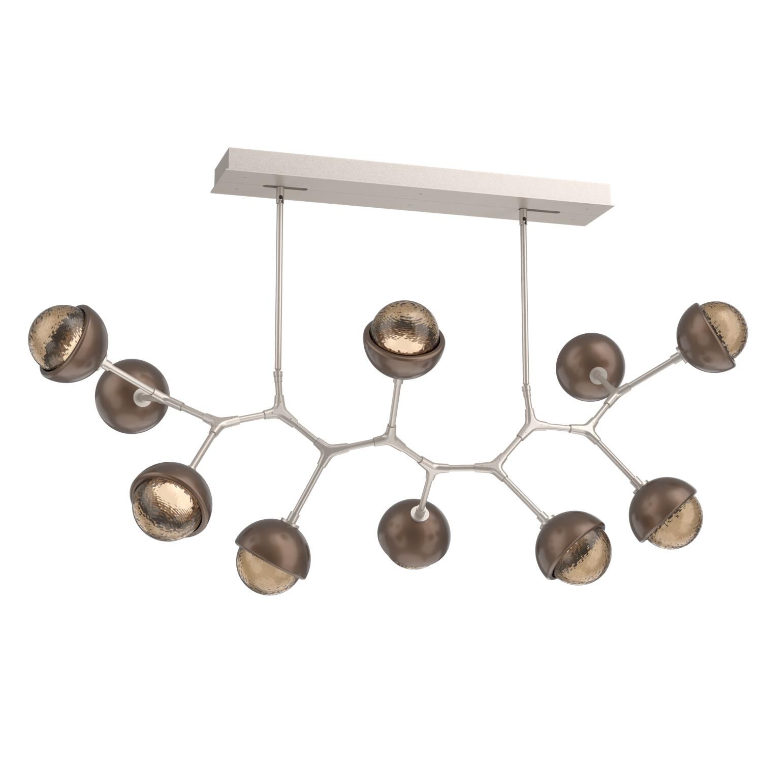 Shown in Beige Silver finish and Bronze glass and Burnished Bronze accent