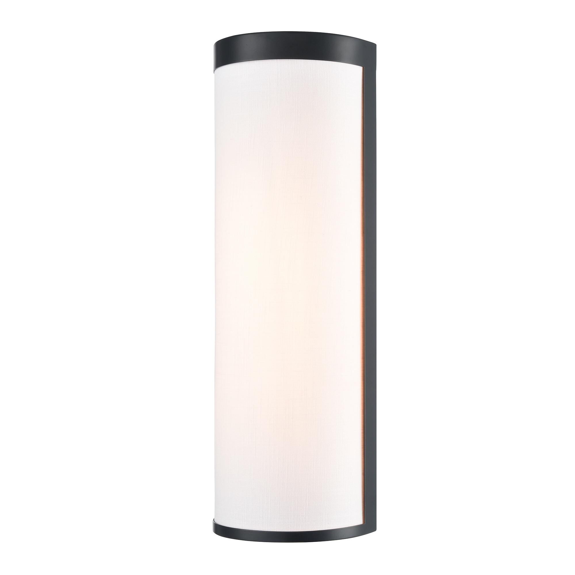 Shown in Black finish and White Fabric shade