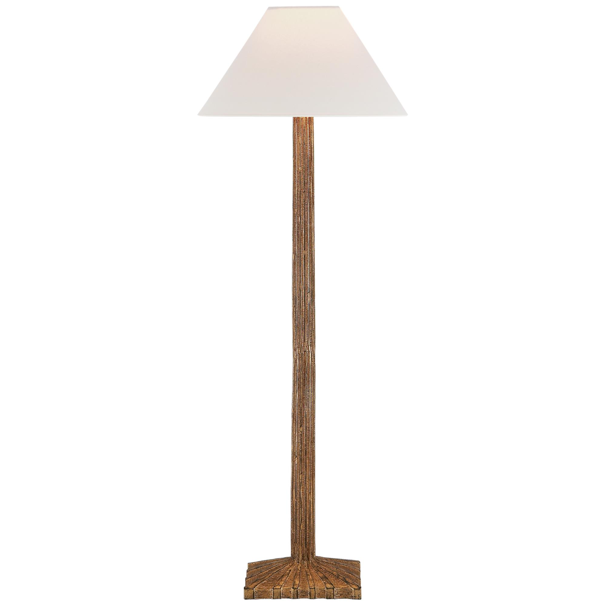 Shown in Gilded Iron finish and Linen shade