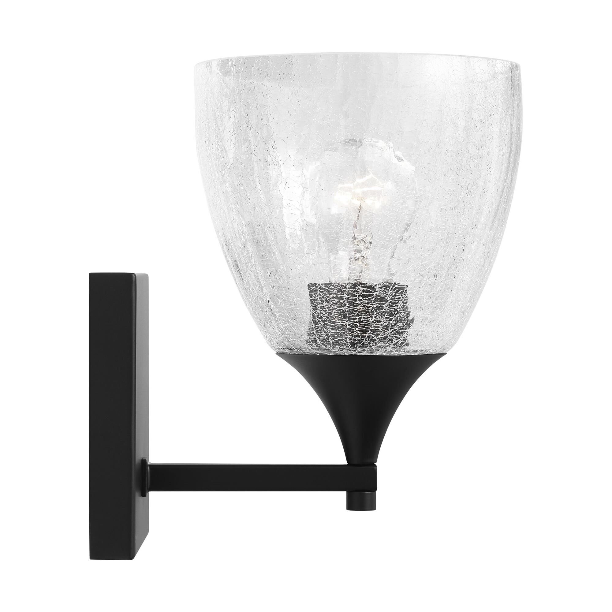 Shown in Midnight Black finish and Clear Crackle glass