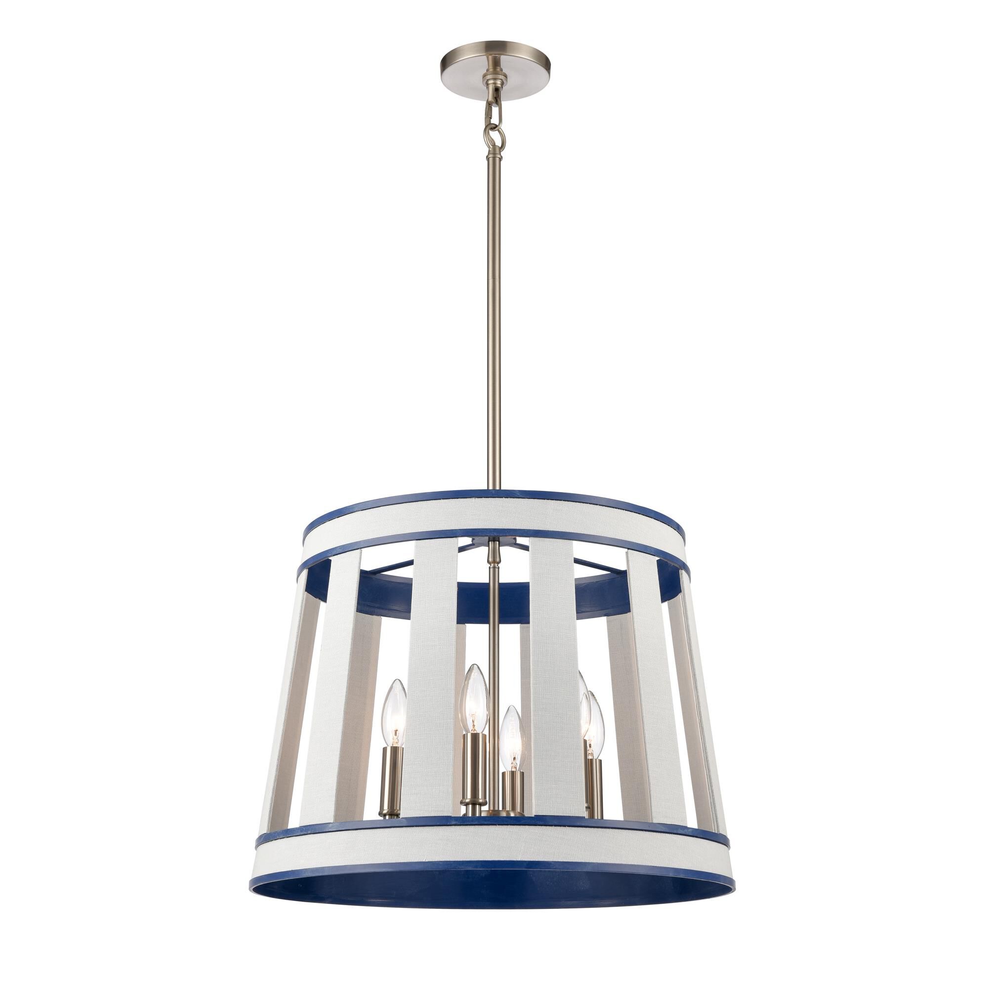 Shown in White finish and White Burlap and Metal shade