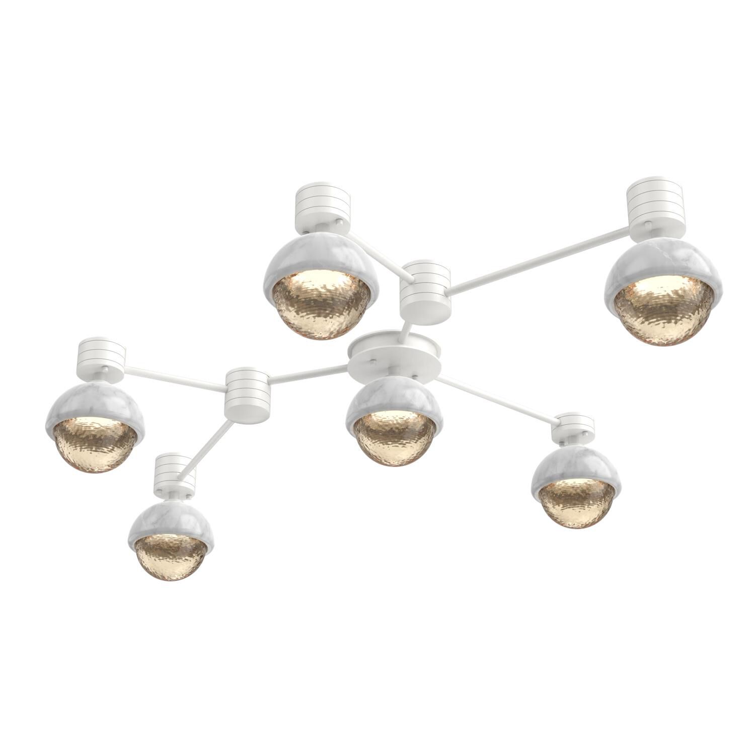 Shown in Salt White finish and Amber glass and White Marble accent