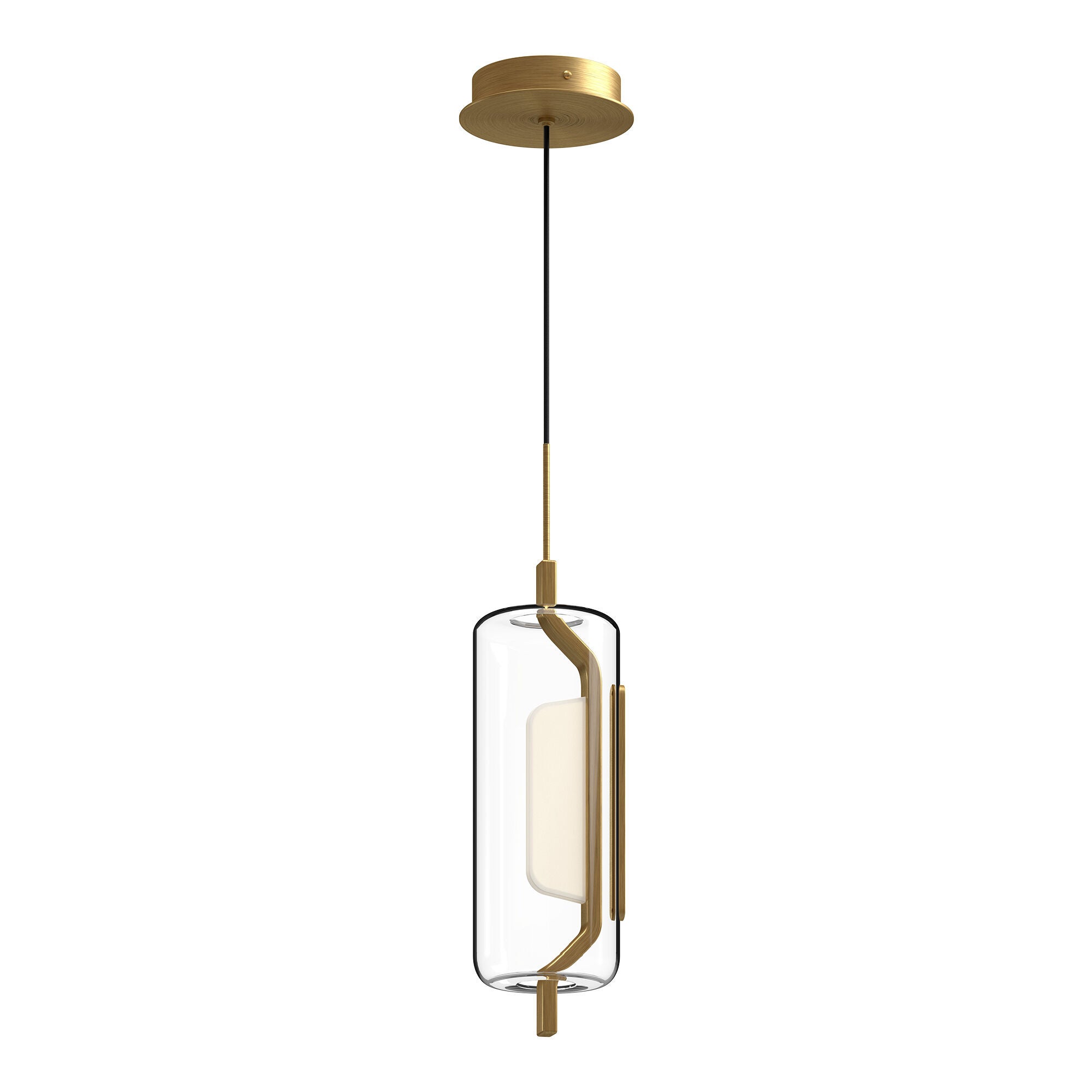 Shown in Brushed Gold finish and Clear (Exterior) glass