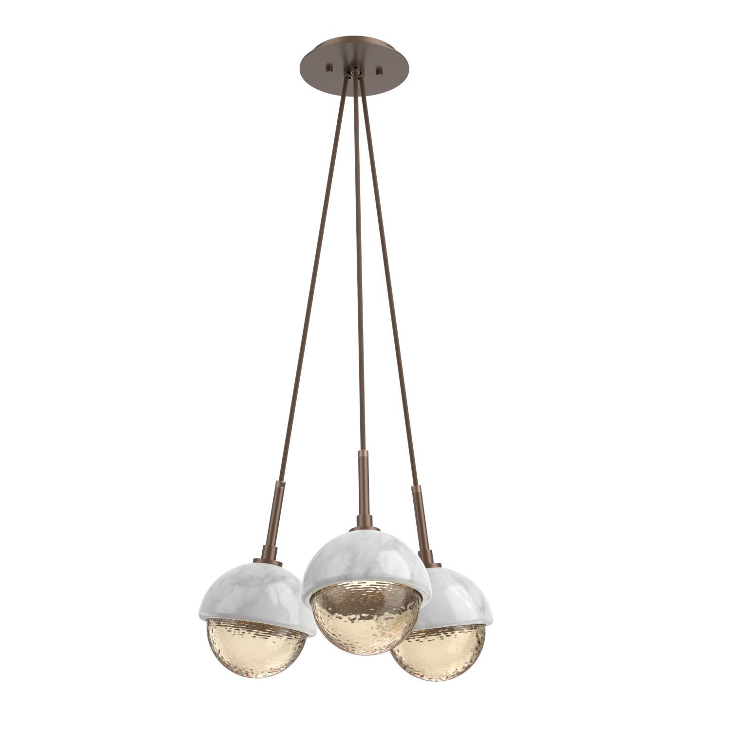 Shown in Burnished Bronze finish and Amber glass and White Marble accent
