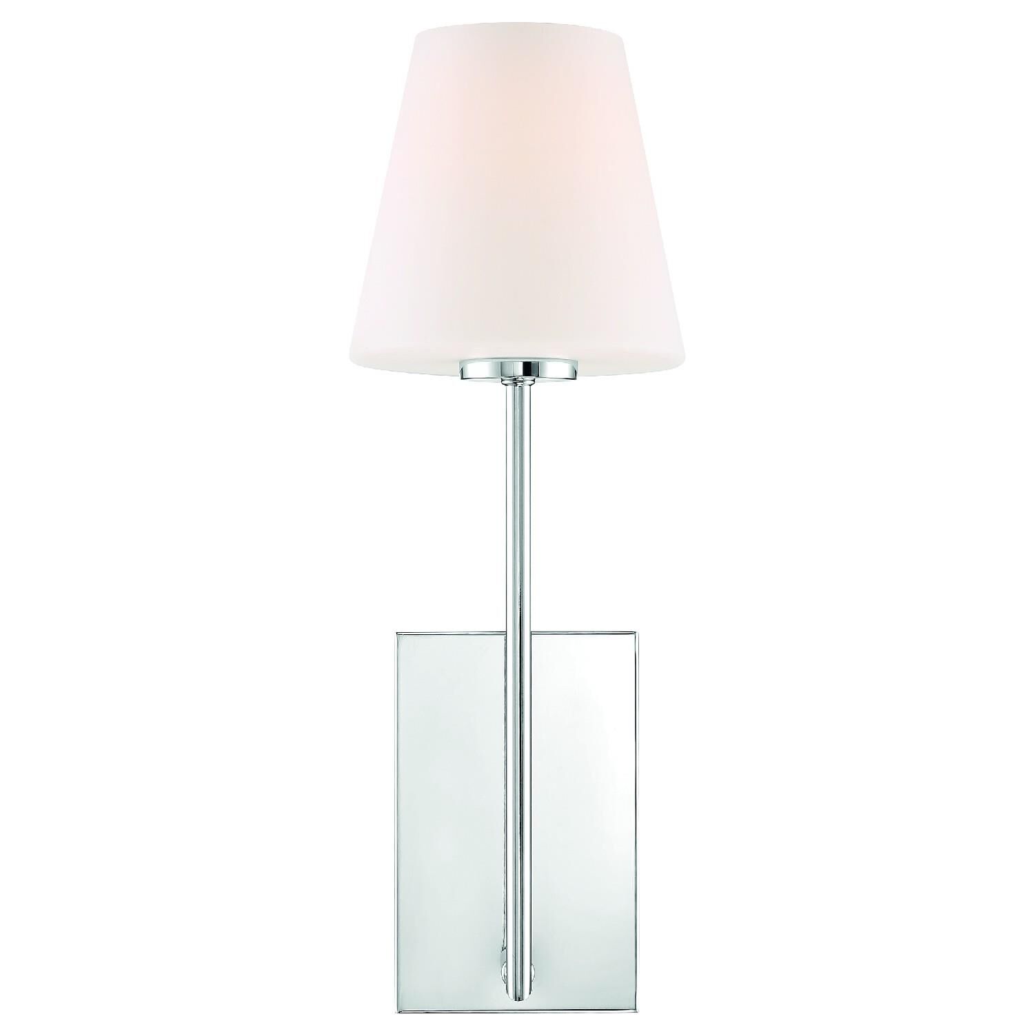 Shown in Polished Chrome finish and Glass shade