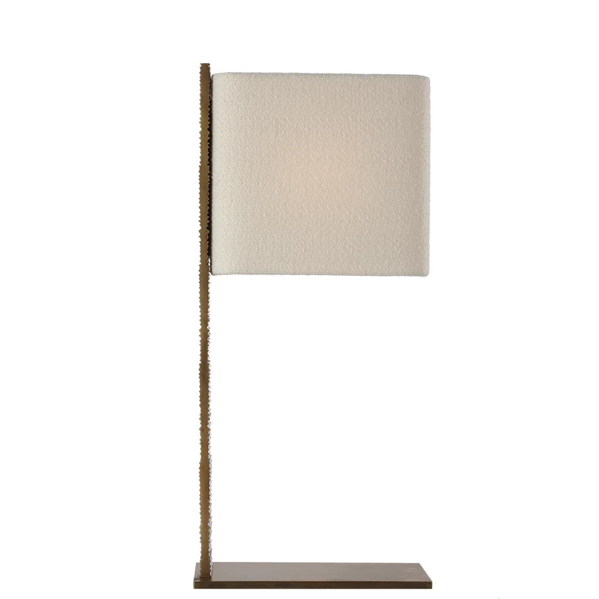 Shown in Ridged Tombac finish and Boucle Rectangle shade
