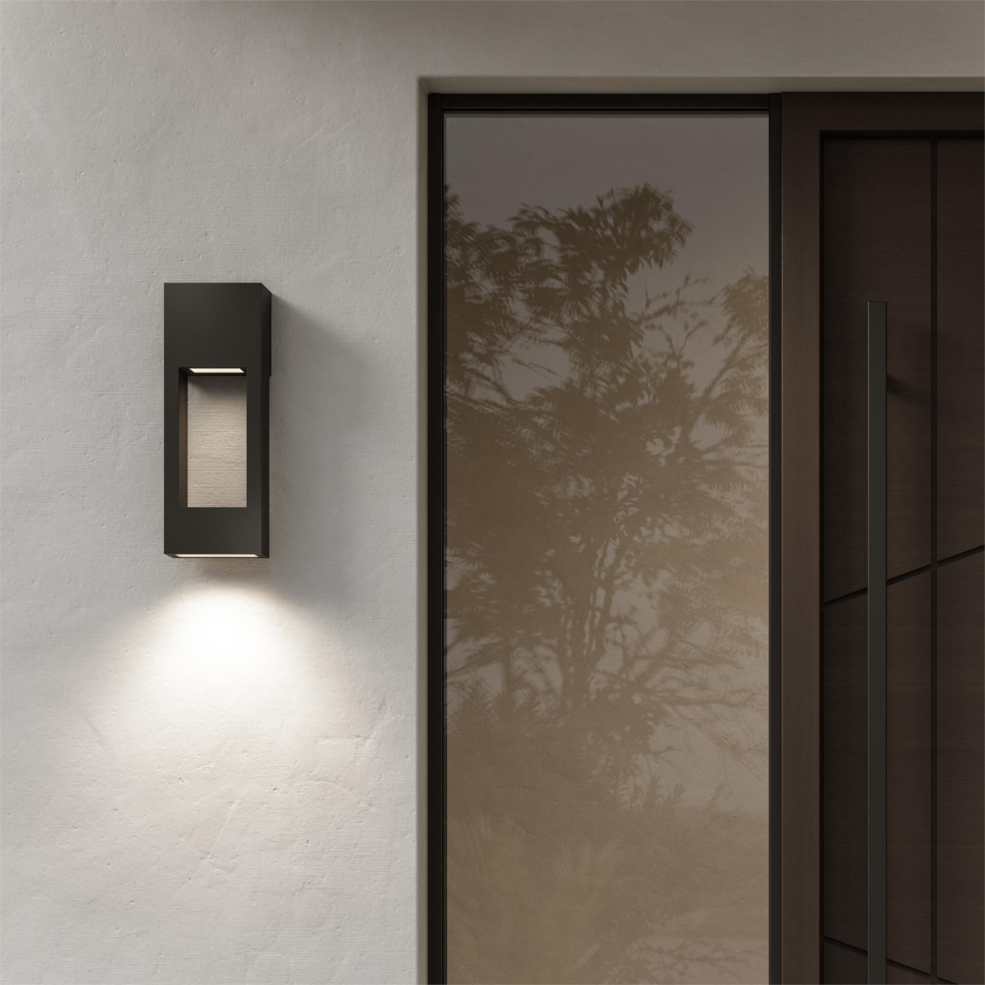 Shown in Black finish and Satin Etched glass