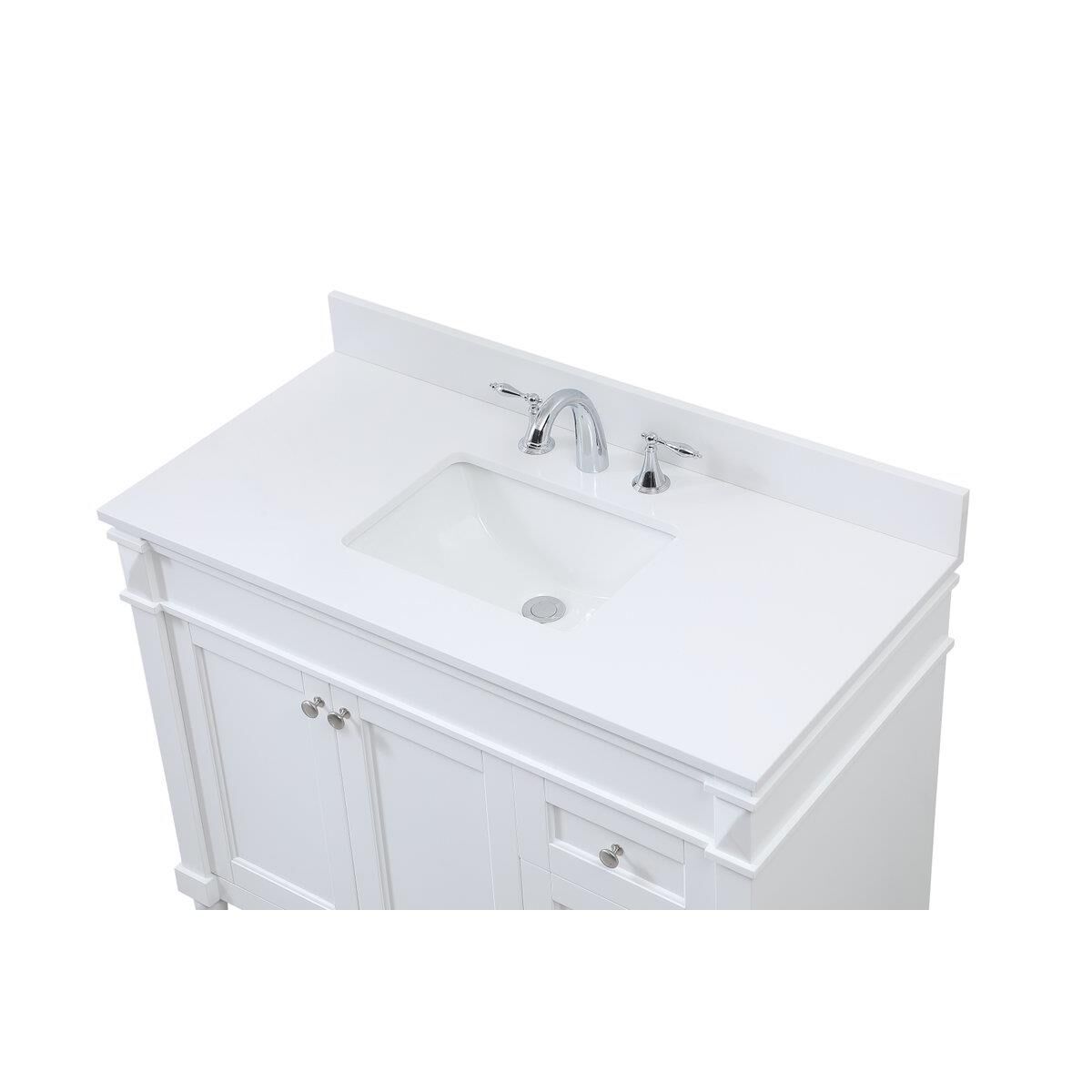 Shown in White finish and Backsplash accent