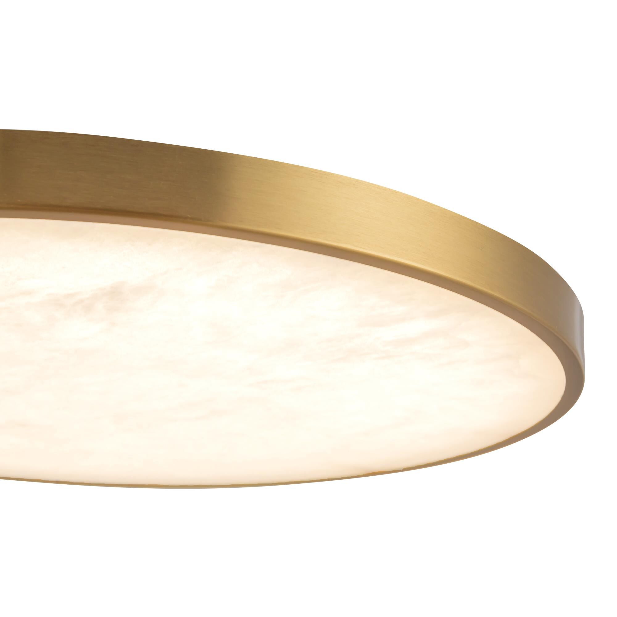 Shown in Brushed Gold finish and Alabaster glass