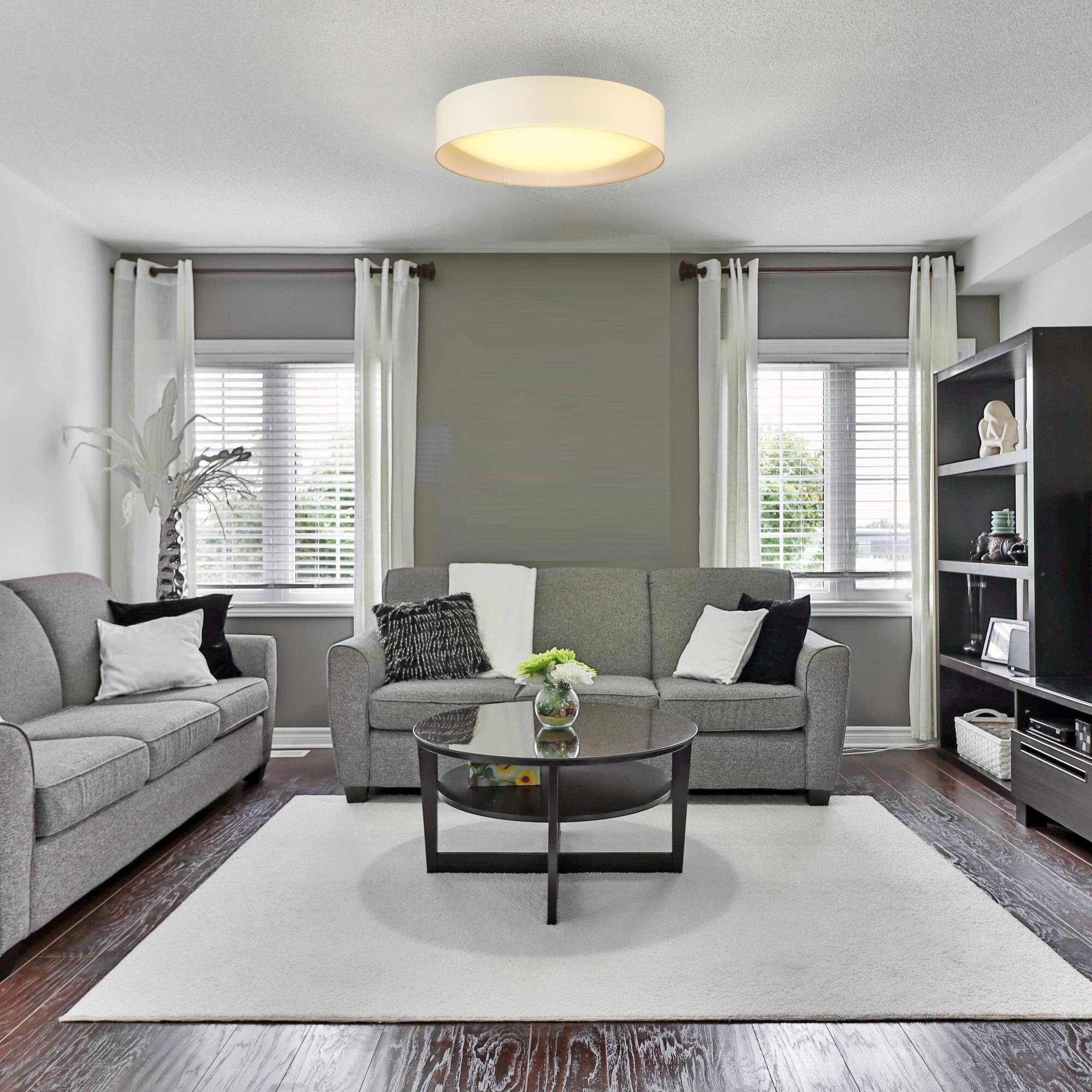 Shown in White finish and White Fabric shade