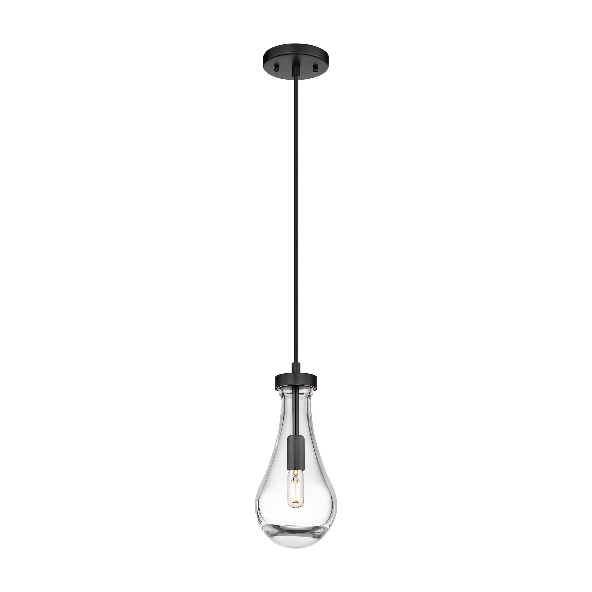 Shown in Matte Black finish and Clear glass and Clear Glass shade