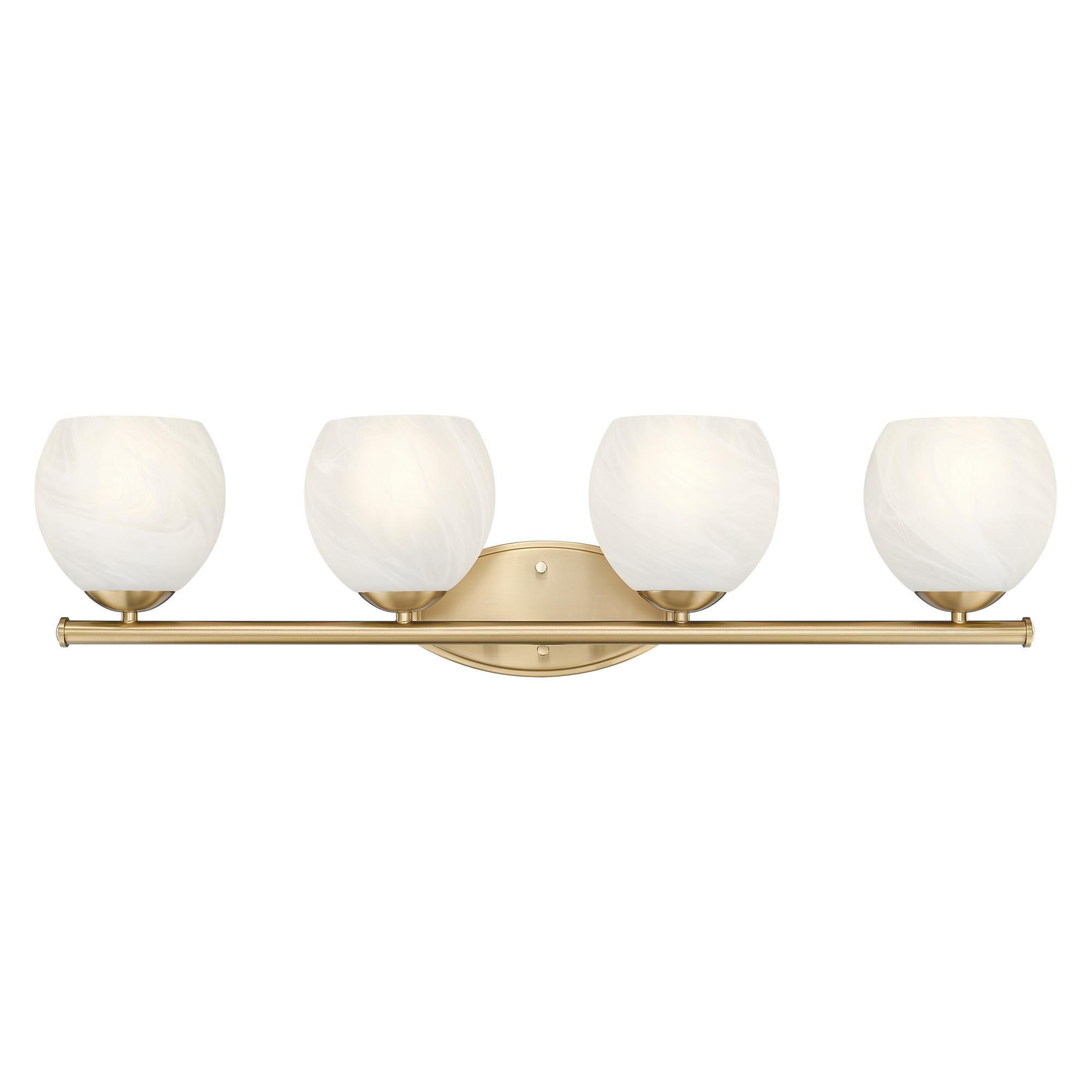 Shown in Modern Gold finish and Feathered White glass