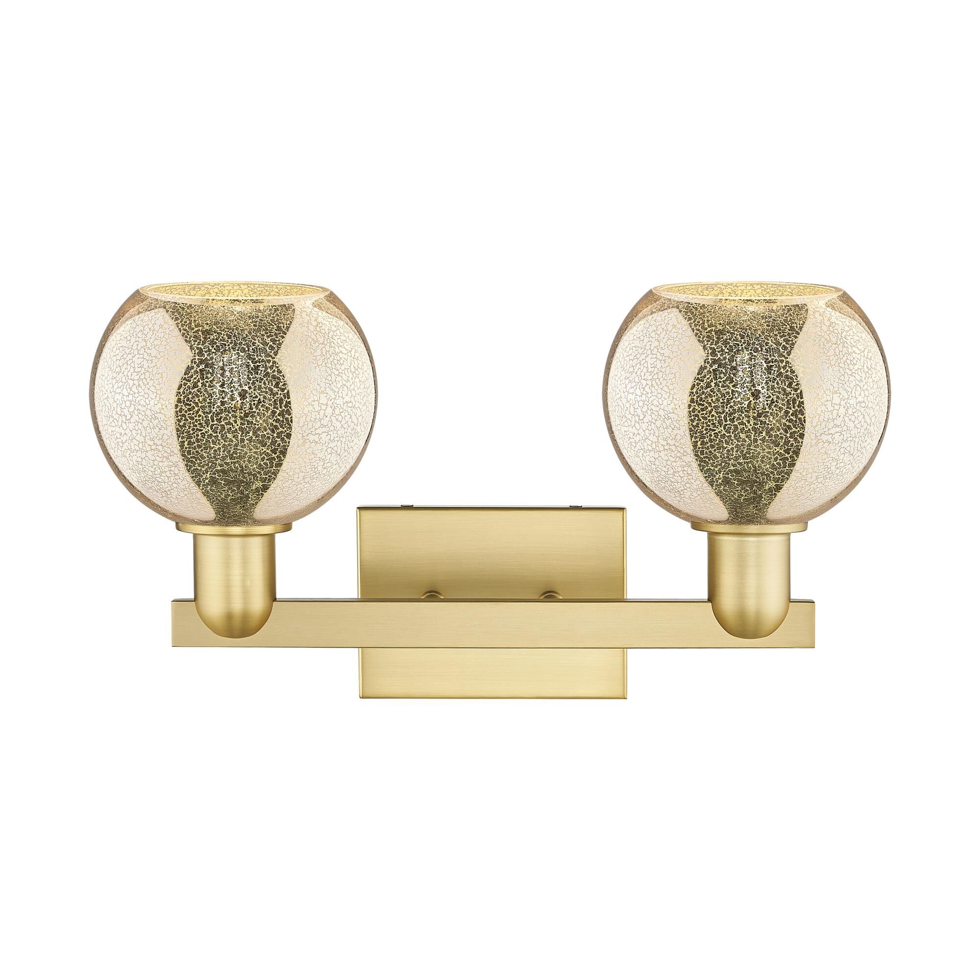 Shown in Satin Gold finish and Mercury glass